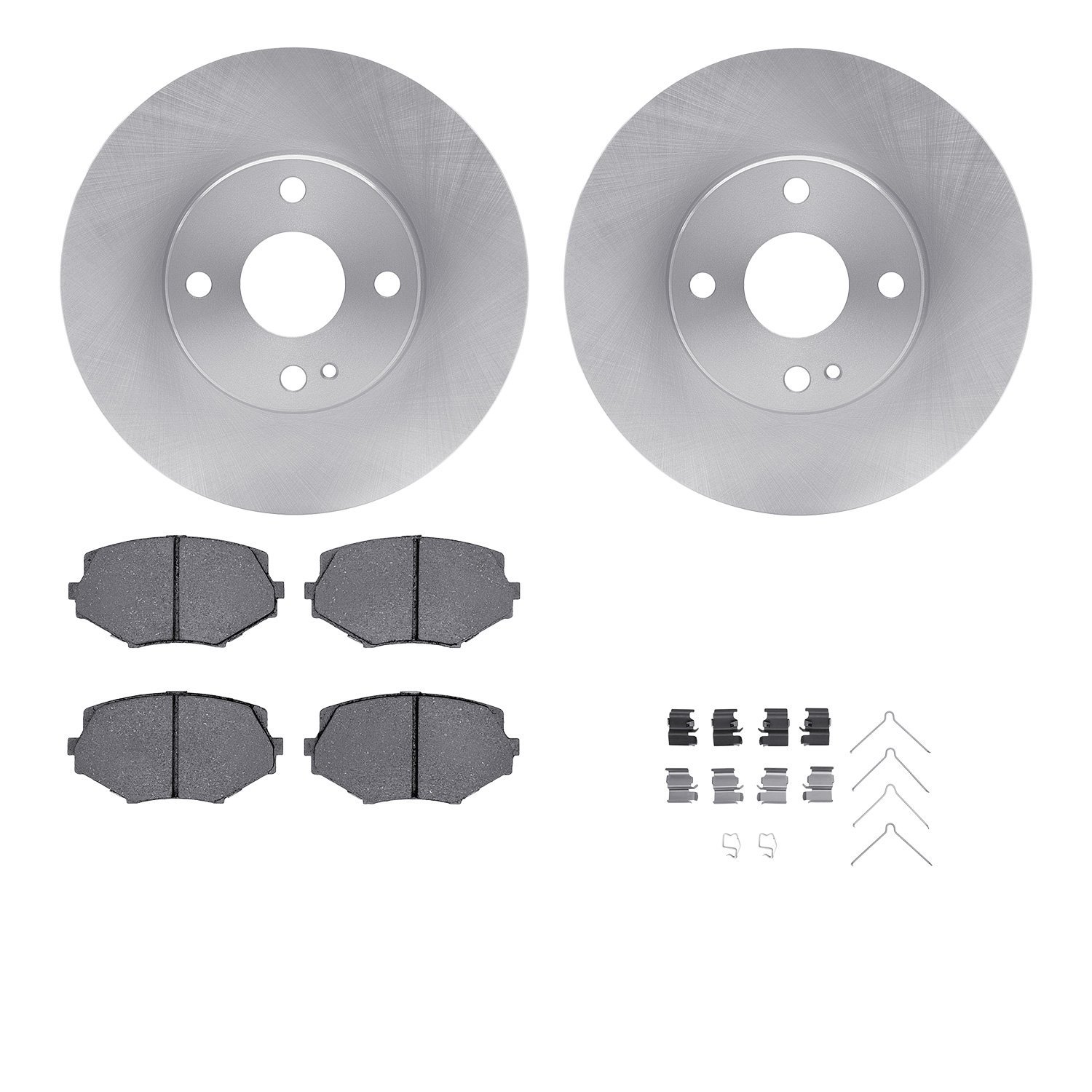 6512-80154 Brake Rotors w/5000 Advanced Brake Pads Kit with Hardware, 1994-2002 Ford/Lincoln/Mercury/Mazda, Position: Front
