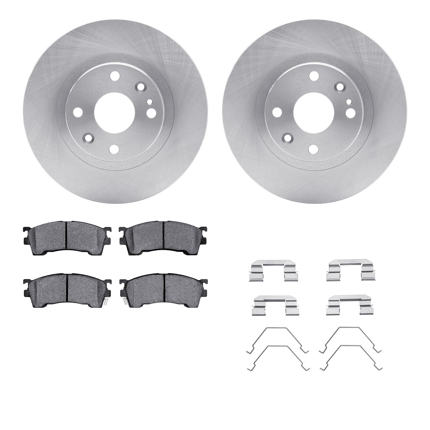 6512-80163 Brake Rotors w/5000 Advanced Brake Pads Kit with Hardware, 1999-2000 Ford/Lincoln/Mercury/Mazda, Position: Front