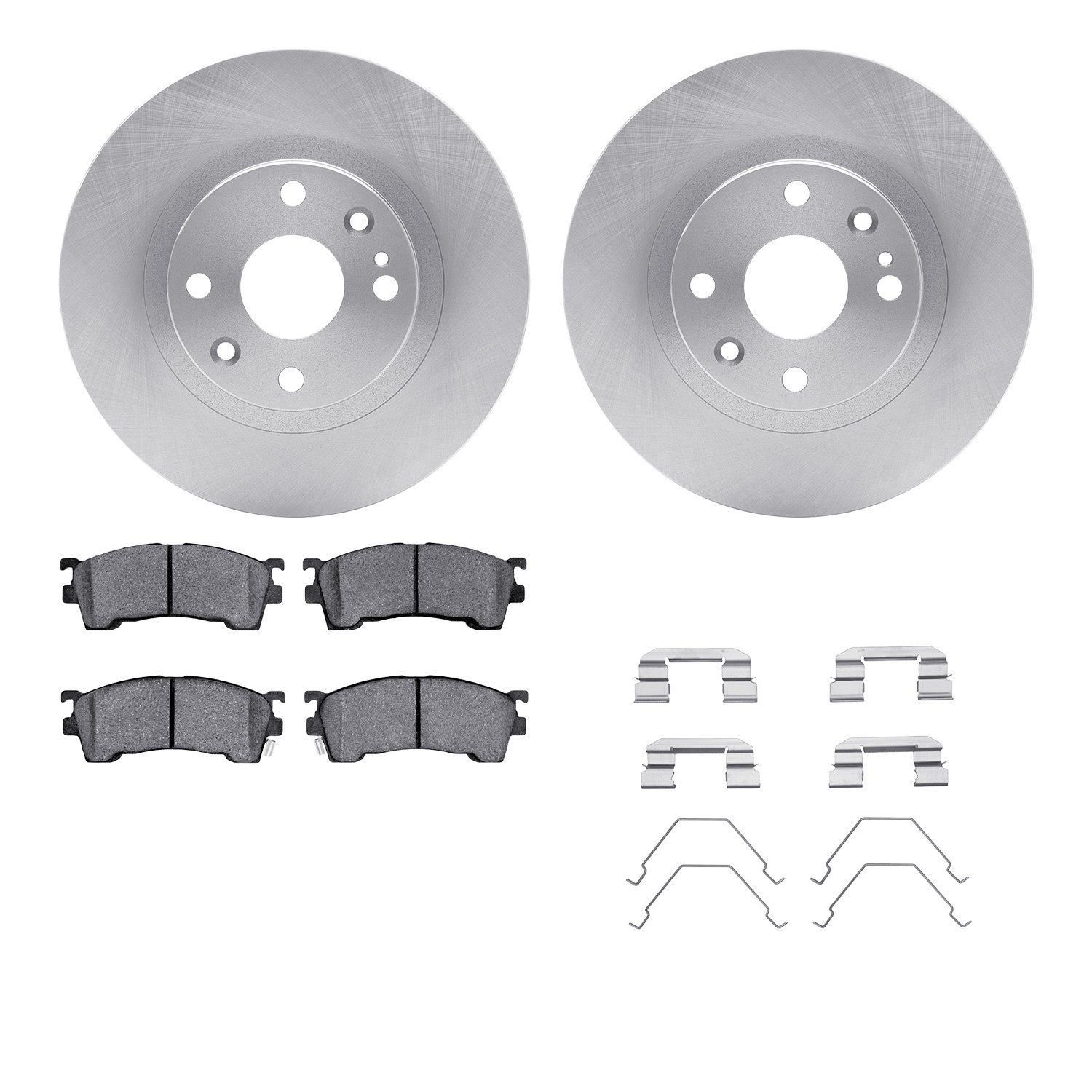 6512-80164 Brake Rotors w/5000 Advanced Brake Pads Kit with Hardware, 2001-2003 Ford/Lincoln/Mercury/Mazda, Position: Front