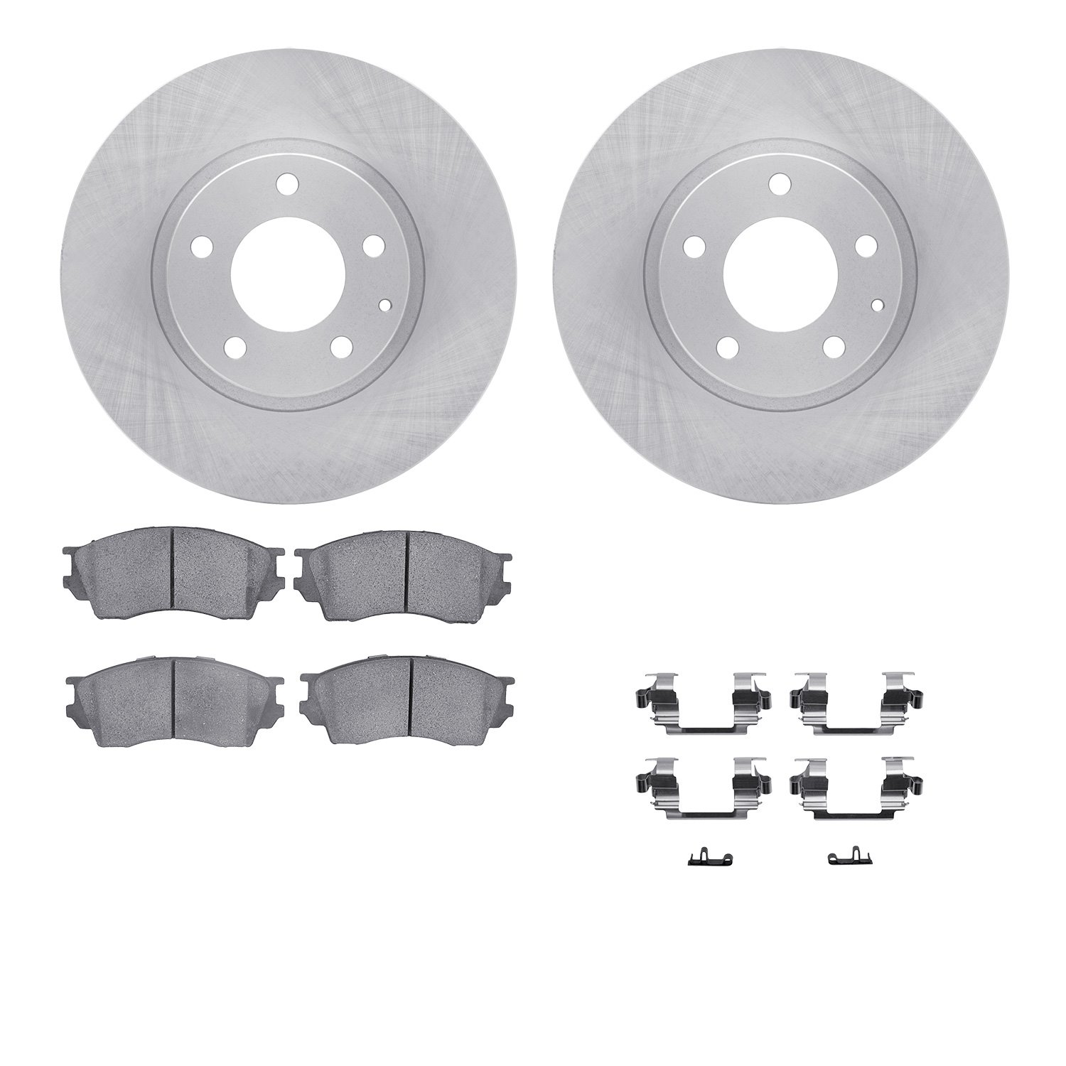 6512-80169 Brake Rotors w/5000 Advanced Brake Pads Kit with Hardware, 2001-2002 Ford/Lincoln/Mercury/Mazda, Position: Front