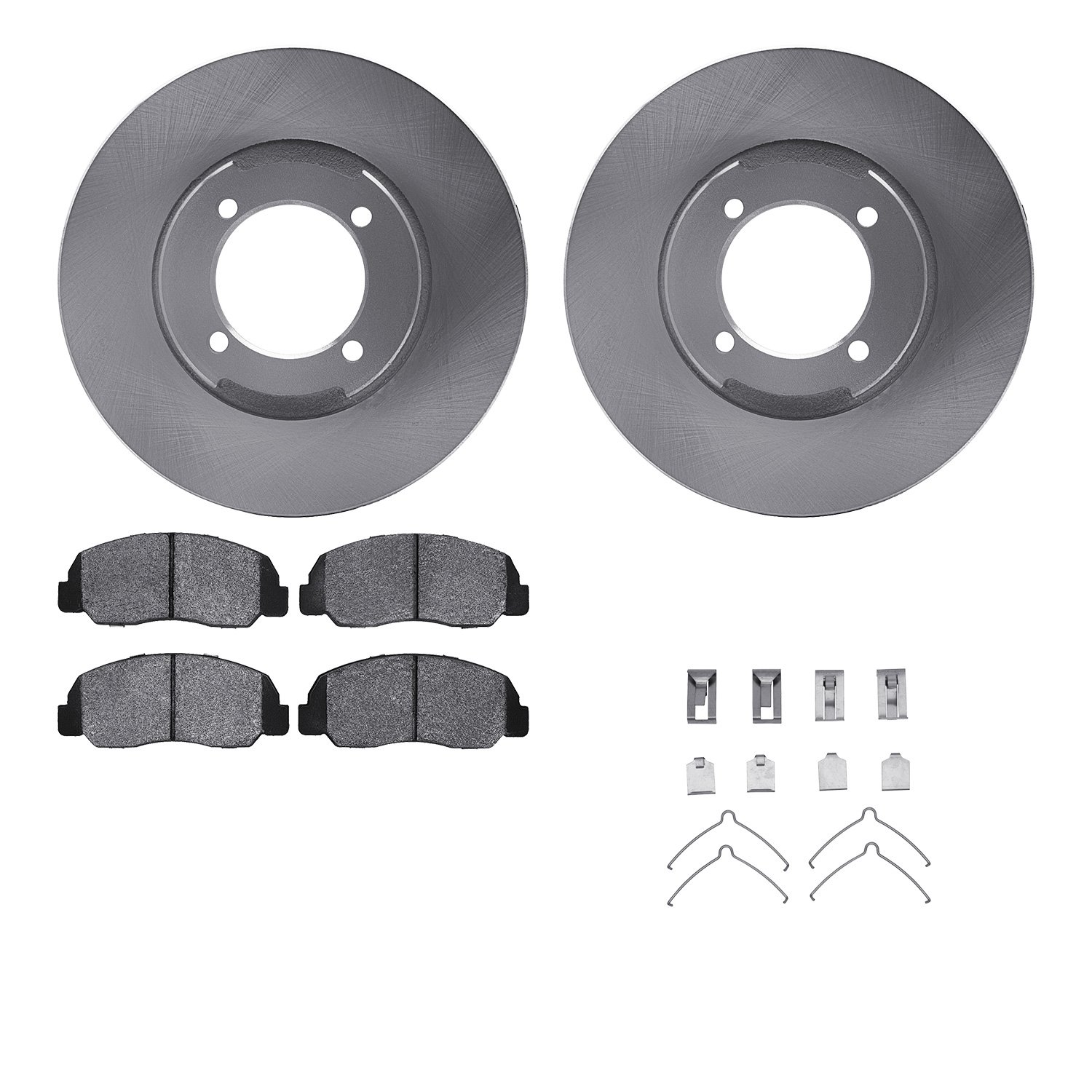 6512-80178 Brake Rotors w/5000 Advanced Brake Pads Kit with Hardware, 1982-1984 Ford/Lincoln/Mercury/Mazda, Position: Front