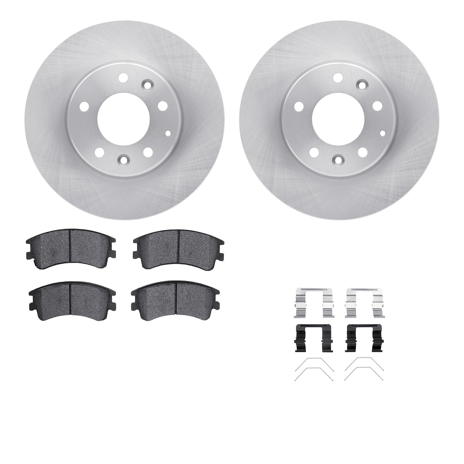 6512-80181 Brake Rotors w/5000 Advanced Brake Pads Kit with Hardware, 2003-2005 Ford/Lincoln/Mercury/Mazda, Position: Front