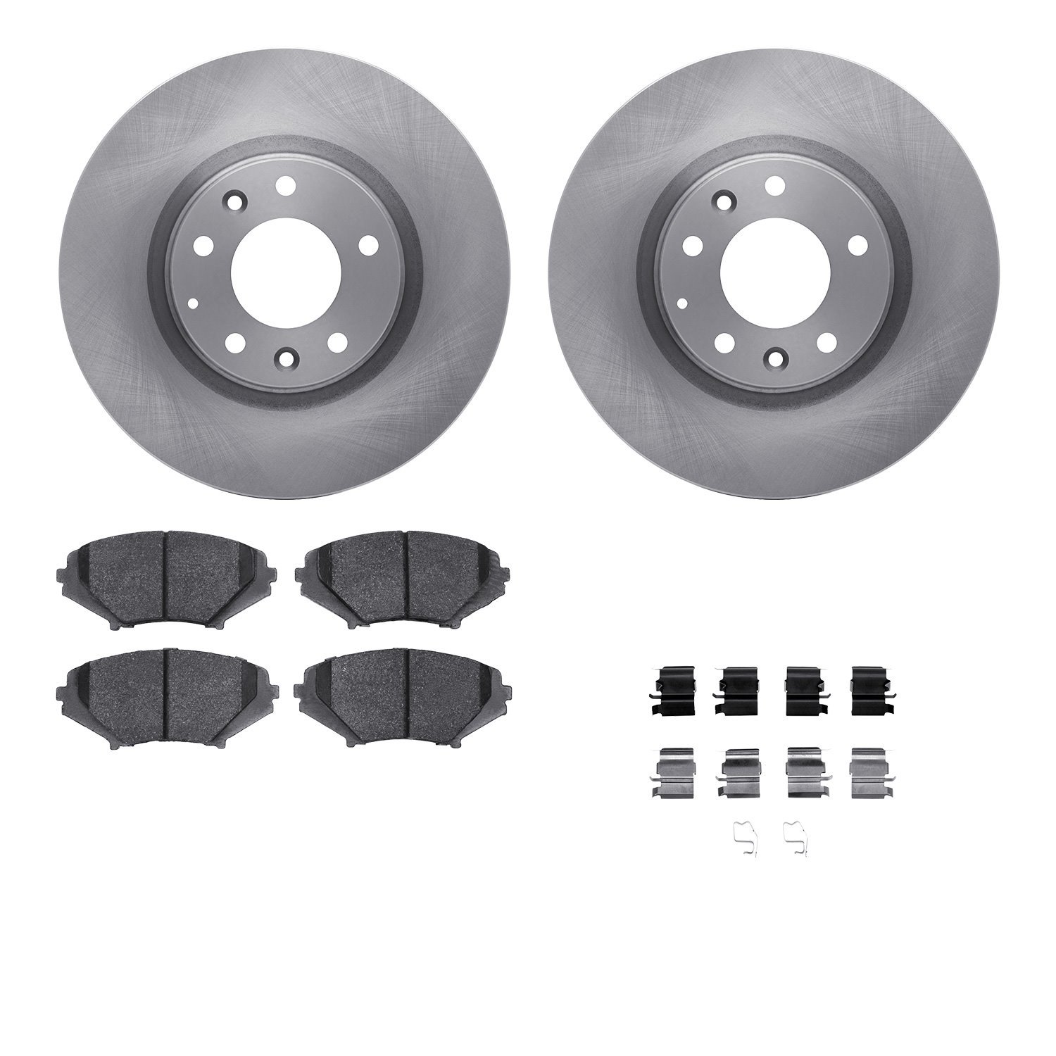 6512-80208 Brake Rotors w/5000 Advanced Brake Pads Kit with Hardware, 2004-2008 Ford/Lincoln/Mercury/Mazda, Position: Front