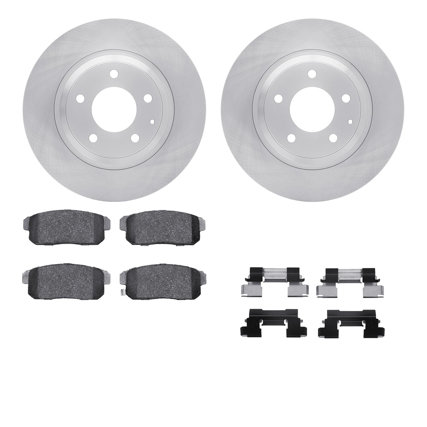 6512-80214 Brake Rotors w/5000 Advanced Brake Pads Kit with Hardware, 2004-2011 Ford/Lincoln/Mercury/Mazda, Position: Rear