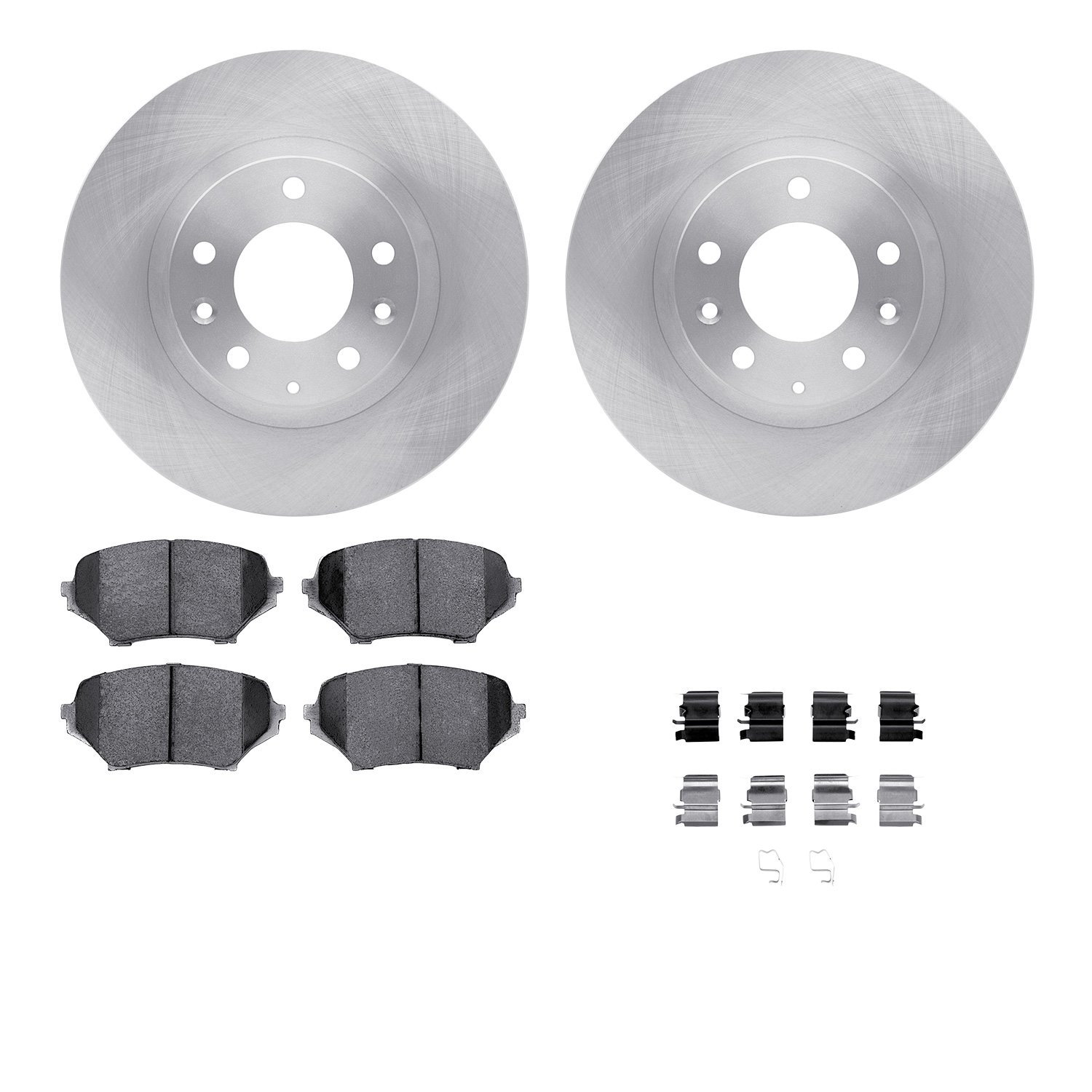6512-80223 Brake Rotors w/5000 Advanced Brake Pads Kit with Hardware, 2006-2015 Ford/Lincoln/Mercury/Mazda, Position: Front