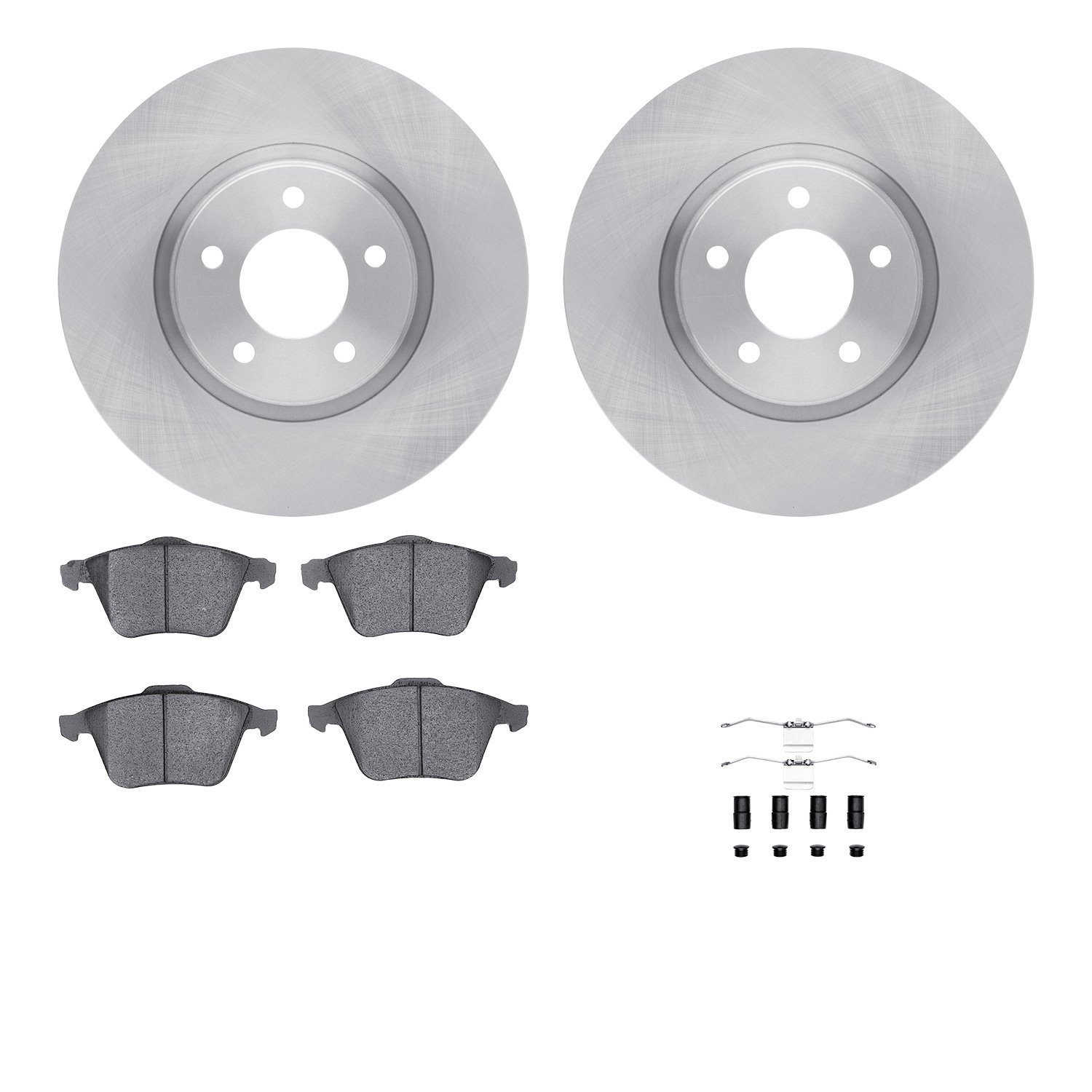6512-80226 Brake Rotors w/5000 Advanced Brake Pads Kit with Hardware, 2007-2013 Ford/Lincoln/Mercury/Mazda, Position: Front