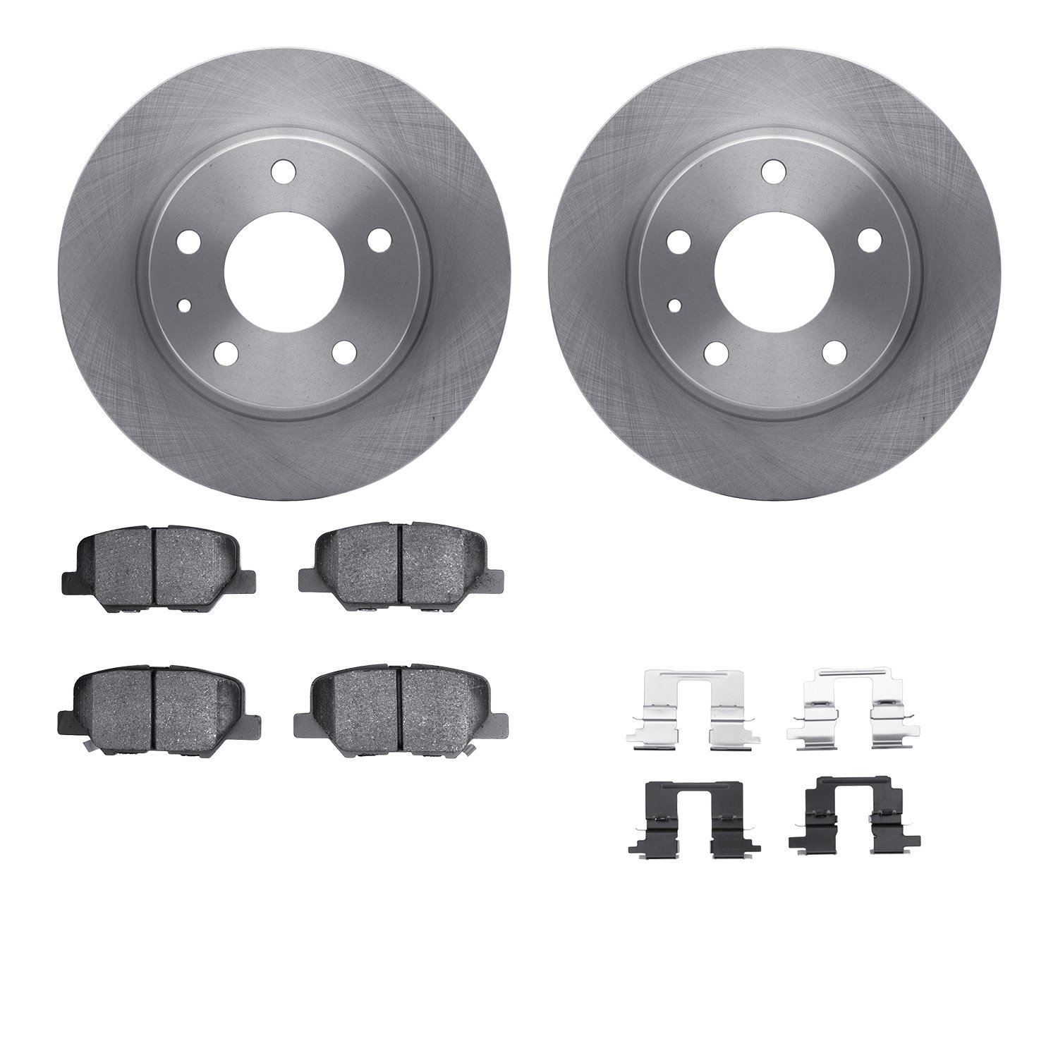 6512-80229 Brake Rotors w/5000 Advanced Brake Pads Kit with Hardware, 2014-2016 Ford/Lincoln/Mercury/Mazda, Position: Rear