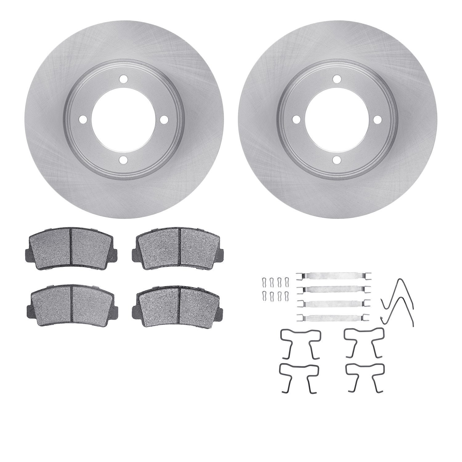 6512-80253 Brake Rotors w/5000 Advanced Brake Pads Kit with Hardware, 1974-1984 Ford/Lincoln/Mercury/Mazda, Position: Front