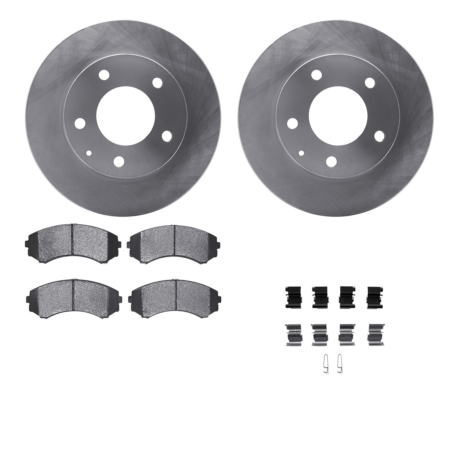 6512-80262 Brake Rotors w/5000 Advanced Brake Pads Kit with Hardware, 1992-1993 Ford/Lincoln/Mercury/Mazda, Position: Front