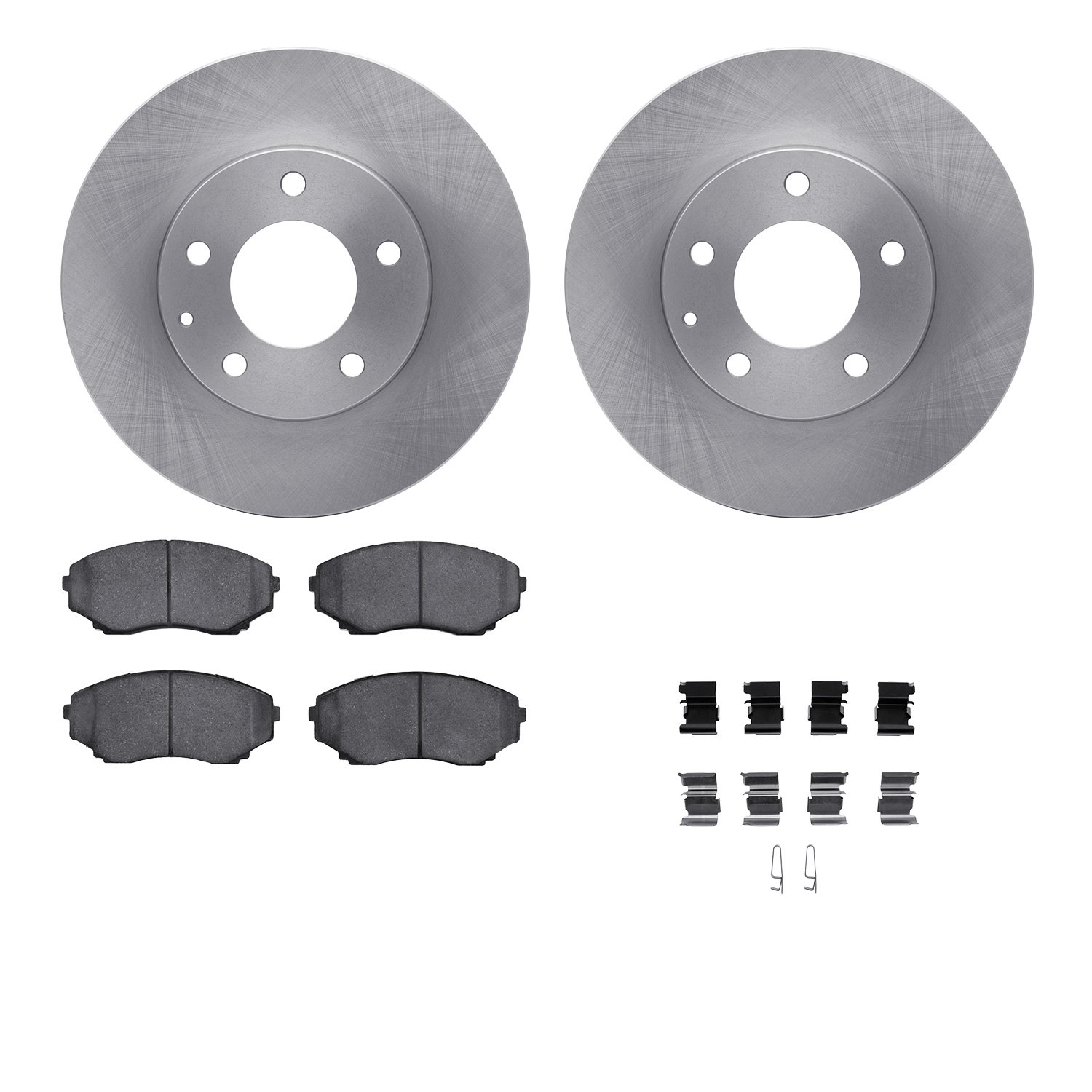 6512-80274 Brake Rotors w/5000 Advanced Brake Pads Kit with Hardware, 2000-2006 Ford/Lincoln/Mercury/Mazda, Position: Front
