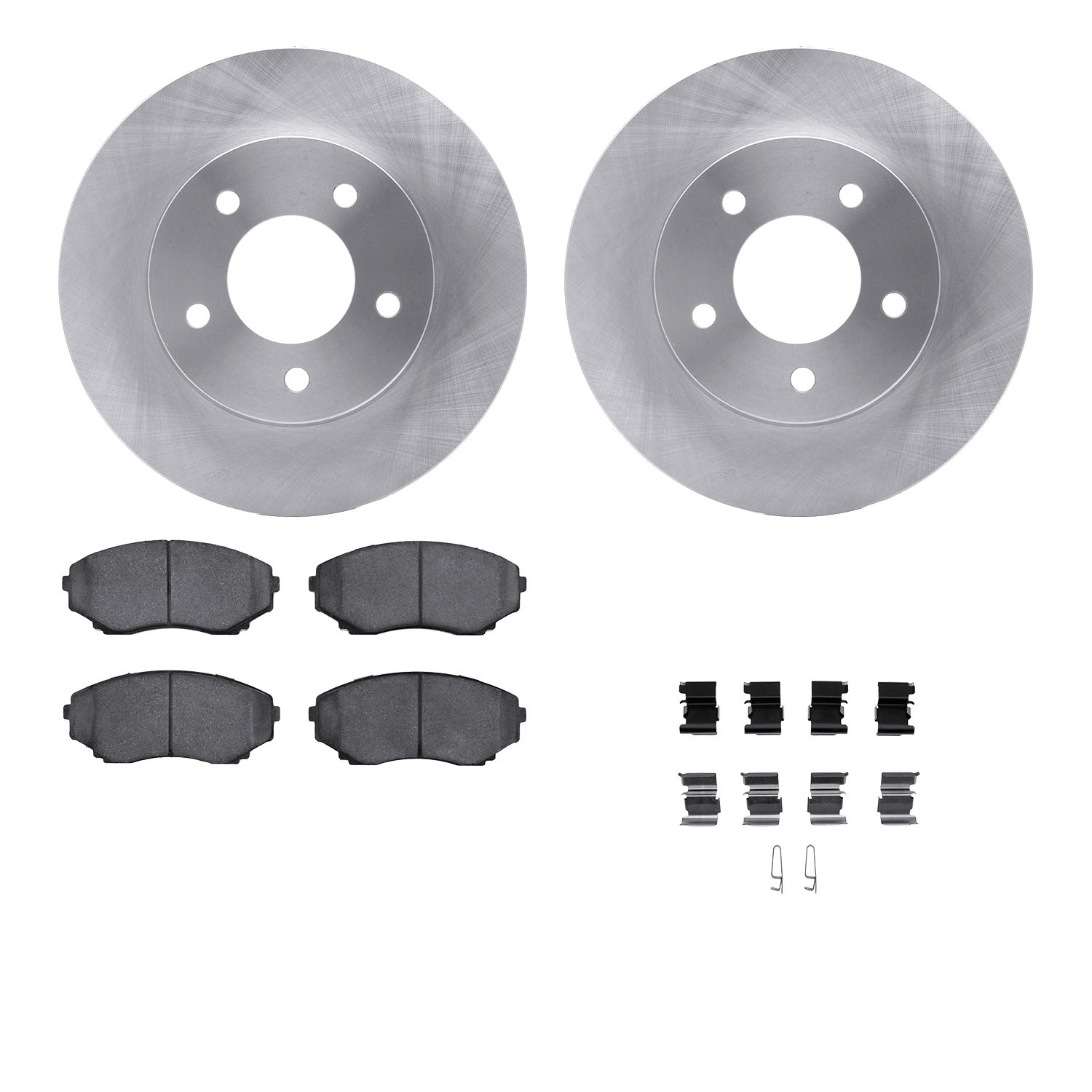 6512-80280 Brake Rotors w/5000 Advanced Brake Pads Kit with Hardware, 1996-1998 Ford/Lincoln/Mercury/Mazda, Position: Front