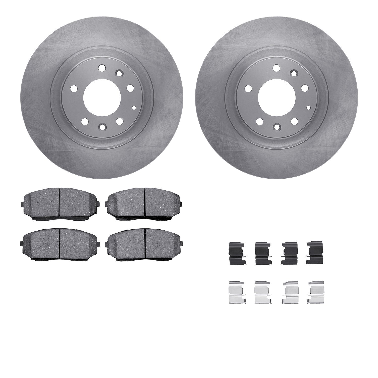 6512-80310 Brake Rotors w/5000 Advanced Brake Pads Kit with Hardware, 2007-2015 Ford/Lincoln/Mercury/Mazda, Position: Front