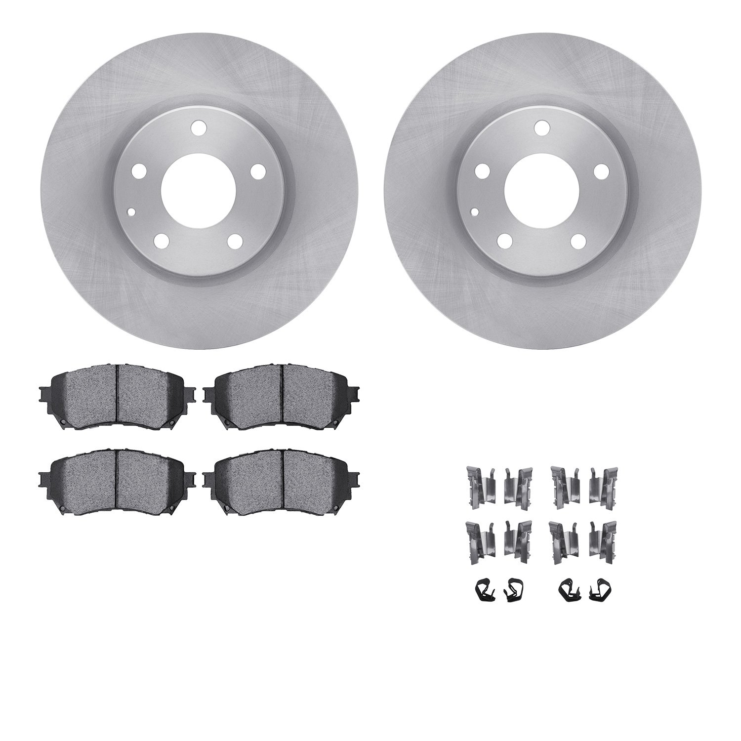 6512-80323 Brake Rotors w/5000 Advanced Brake Pads Kit with Hardware, 2014-2015 Ford/Lincoln/Mercury/Mazda, Position: Front