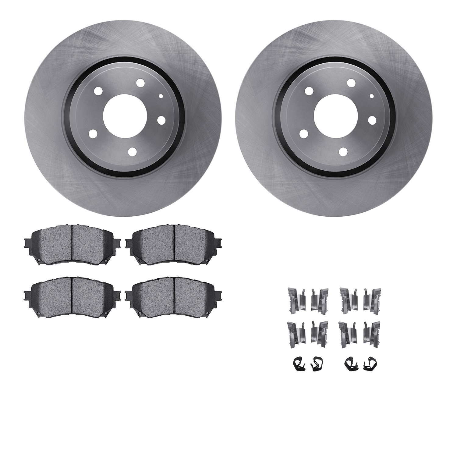 6512-80348 Brake Rotors w/5000 Advanced Brake Pads Kit with Hardware, 2018-2021 Ford/Lincoln/Mercury/Mazda, Position: Front