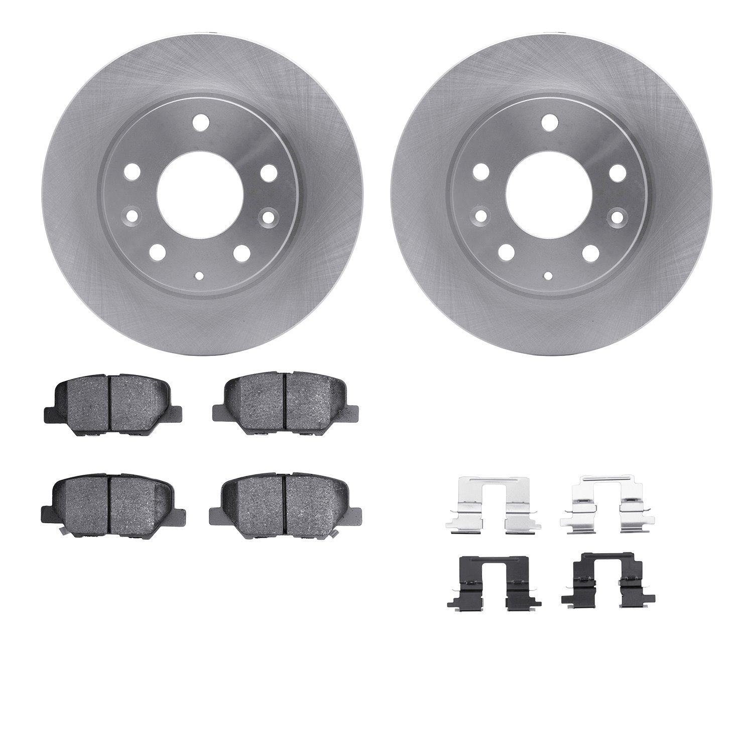 6512-80355 Brake Rotors w/5000 Advanced Brake Pads Kit with Hardware, 2017-2018 Ford/Lincoln/Mercury/Mazda, Position: Rear