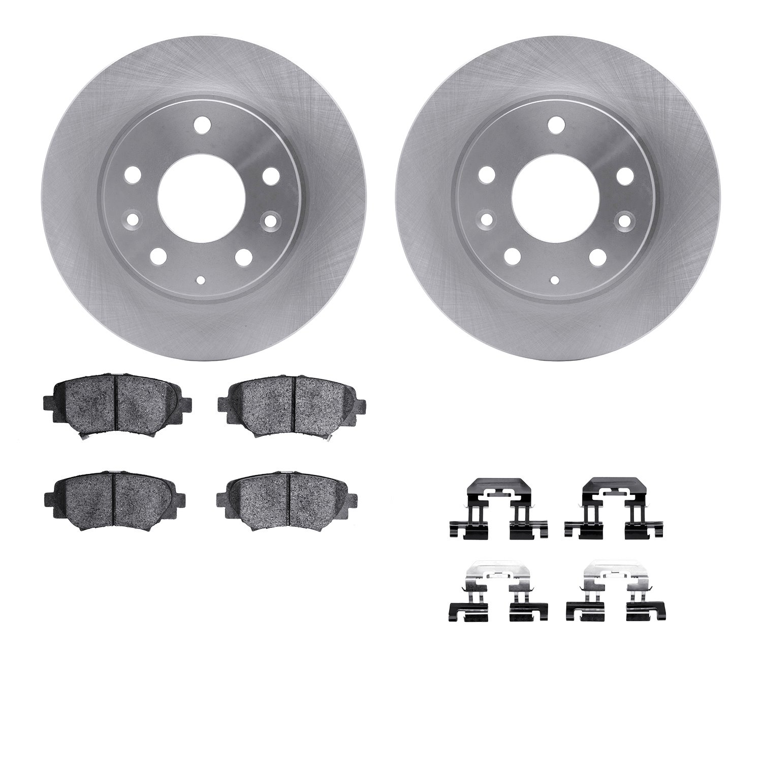 6512-80356 Brake Rotors w/5000 Advanced Brake Pads Kit with Hardware, 2017-2018 Ford/Lincoln/Mercury/Mazda, Position: Rear