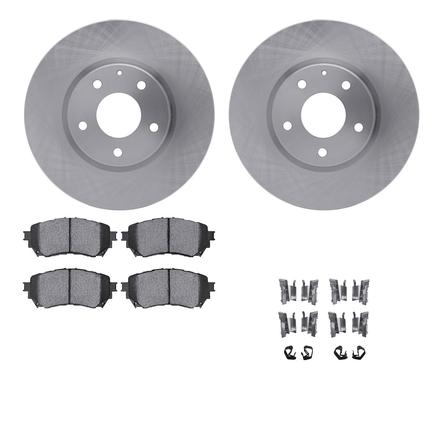 6512-80361 Brake Rotors w/5000 Advanced Brake Pads Kit with Hardware, 2016-2019 Ford/Lincoln/Mercury/Mazda, Position: Front