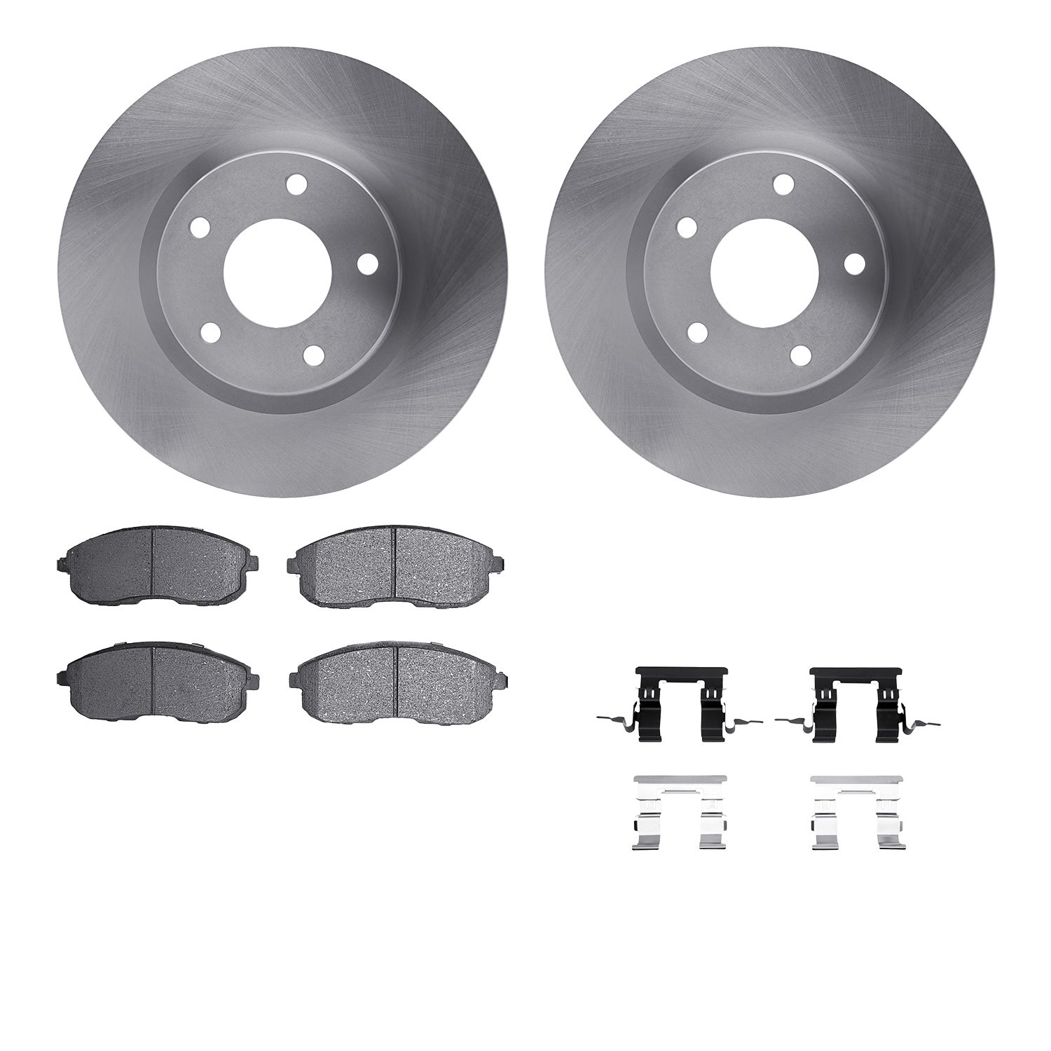 6512-92019 Brake Rotors w/5000 Advanced Brake Pads Kit with Hardware, 2010-2014 Renault, Position: Front