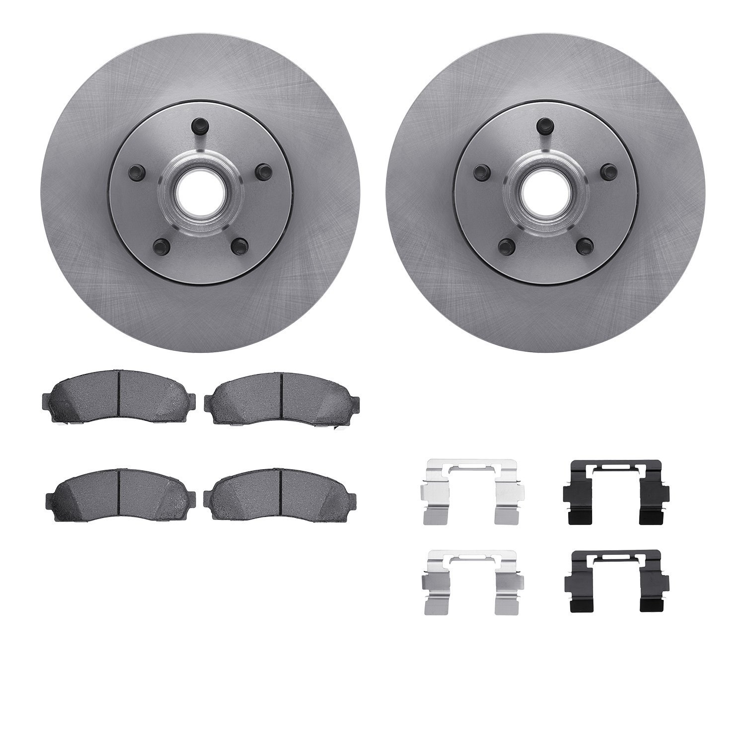 6512-92038 Brake Rotors w/5000 Advanced Brake Pads Kit with Hardware, 2006-2012 Ford/Lincoln/Mercury/Mazda, Position: Front