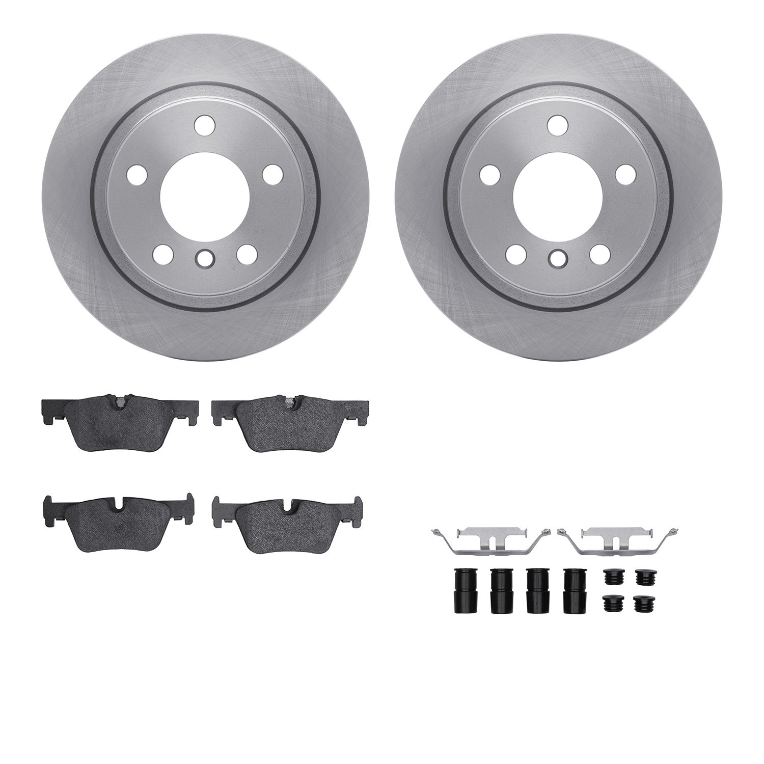 6512-92047 Brake Rotors w/5000 Advanced Brake Pads Kit with Hardware, 2012-2018 BMW, Position: Rear