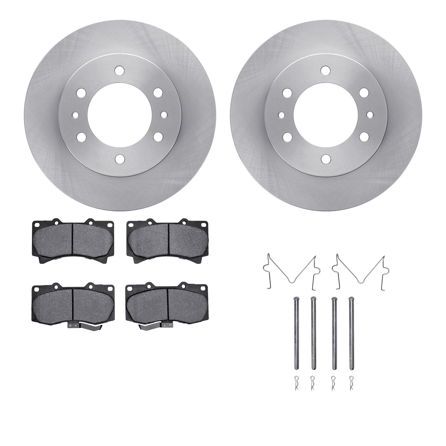 6512-93003 Brake Rotors w/5000 Advanced Brake Pads Kit with Hardware, 2006-2010 GM, Position: Front
