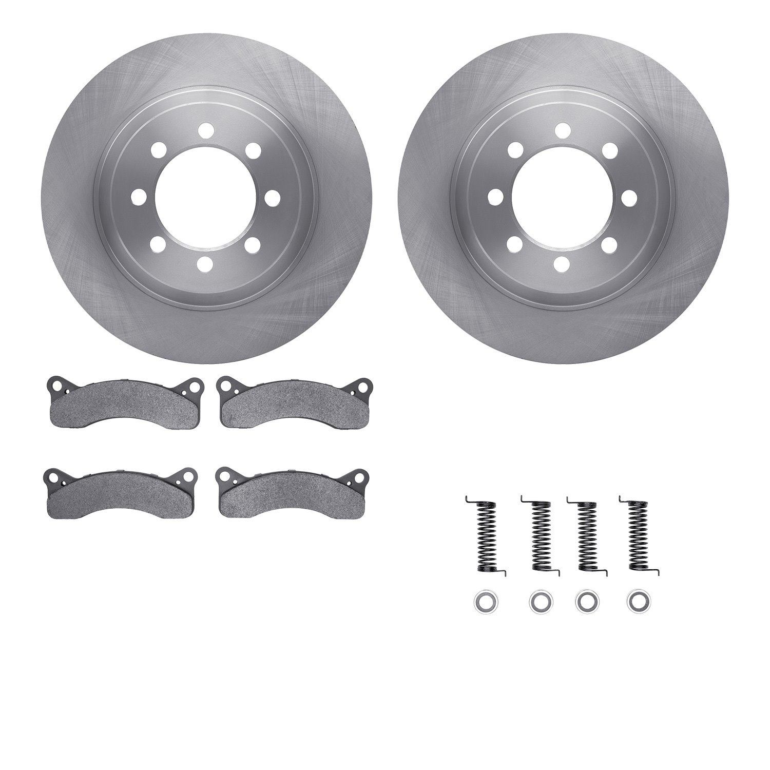 6512-99010 Brake Rotors w/5000 Advanced Brake Pads Kit with Hardware, 1972-1976 Ford/Lincoln/Mercury/Mazda, Position: Front