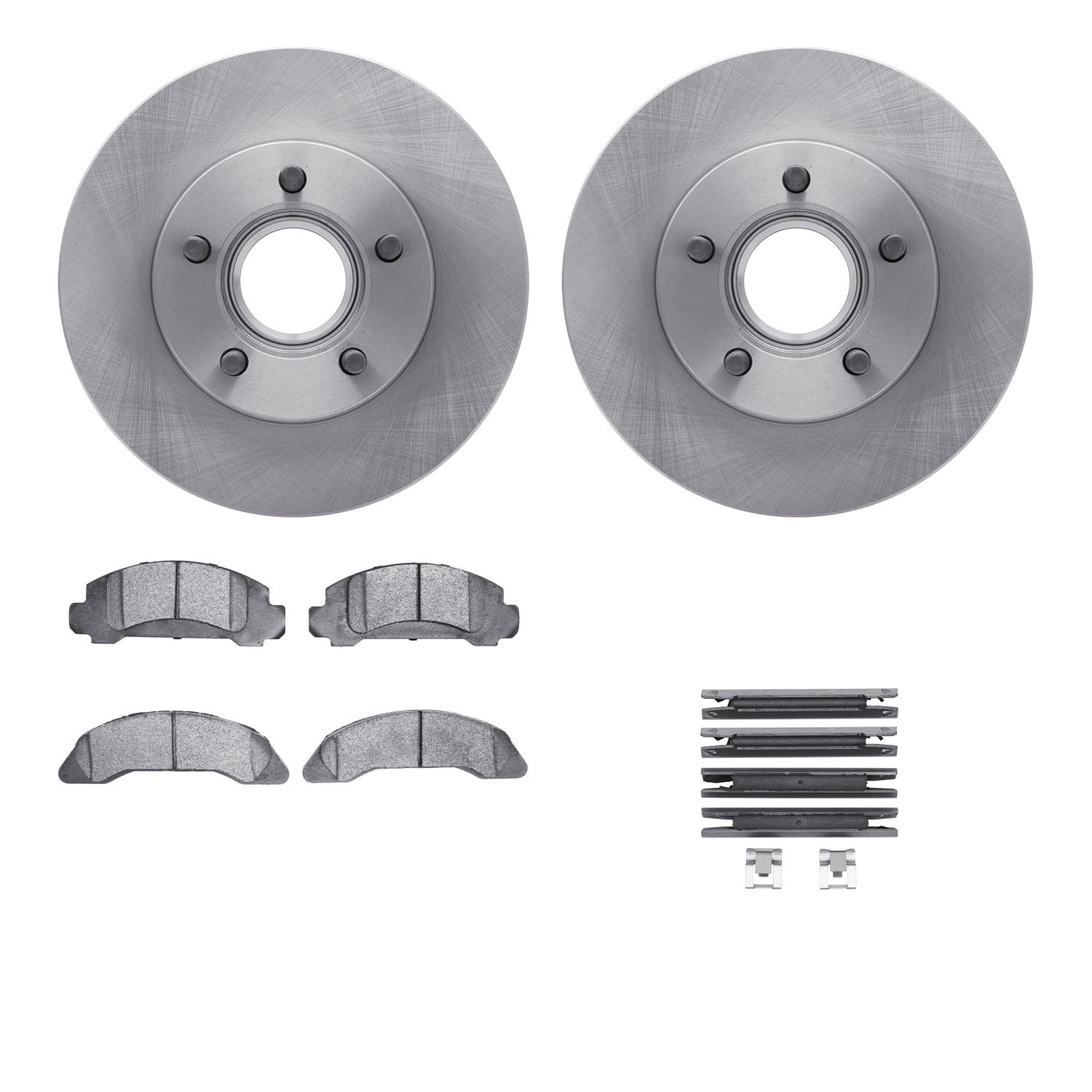 6512-99022 Brake Rotors w/5000 Advanced Brake Pads Kit with Hardware, 1986-1987 Ford/Lincoln/Mercury/Mazda, Position: Front