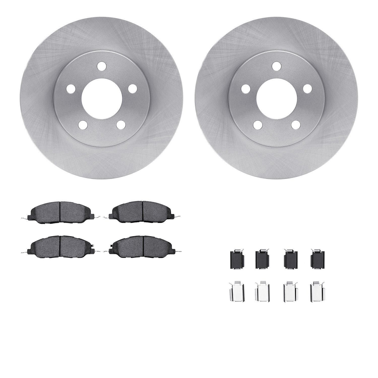 6512-99035 Brake Rotors w/5000 Advanced Brake Pads Kit with Hardware, 2005-2010 Ford/Lincoln/Mercury/Mazda, Position: Front
