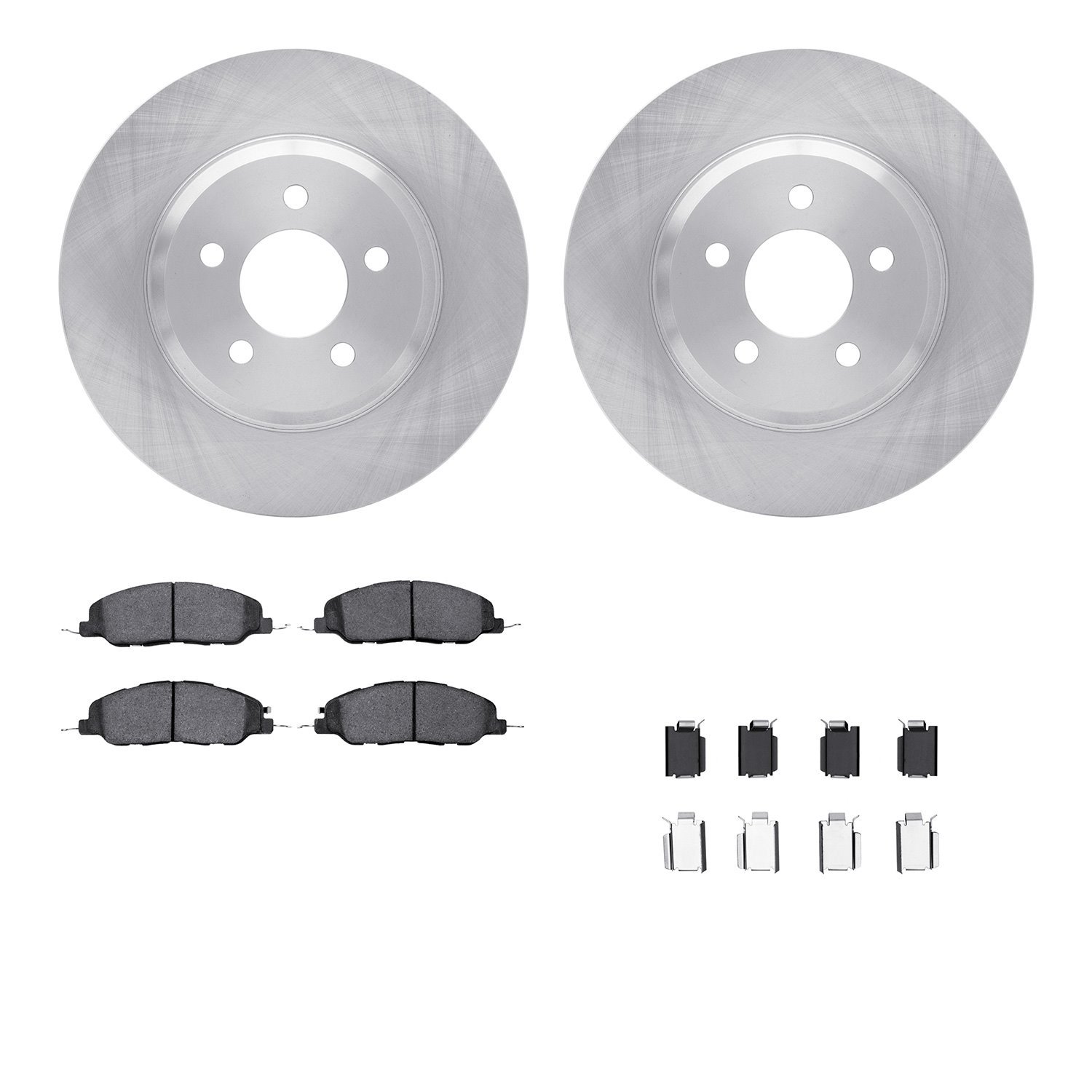 6512-99041 Brake Rotors w/5000 Advanced Brake Pads Kit with Hardware, 2005-2014 Ford/Lincoln/Mercury/Mazda, Position: Front