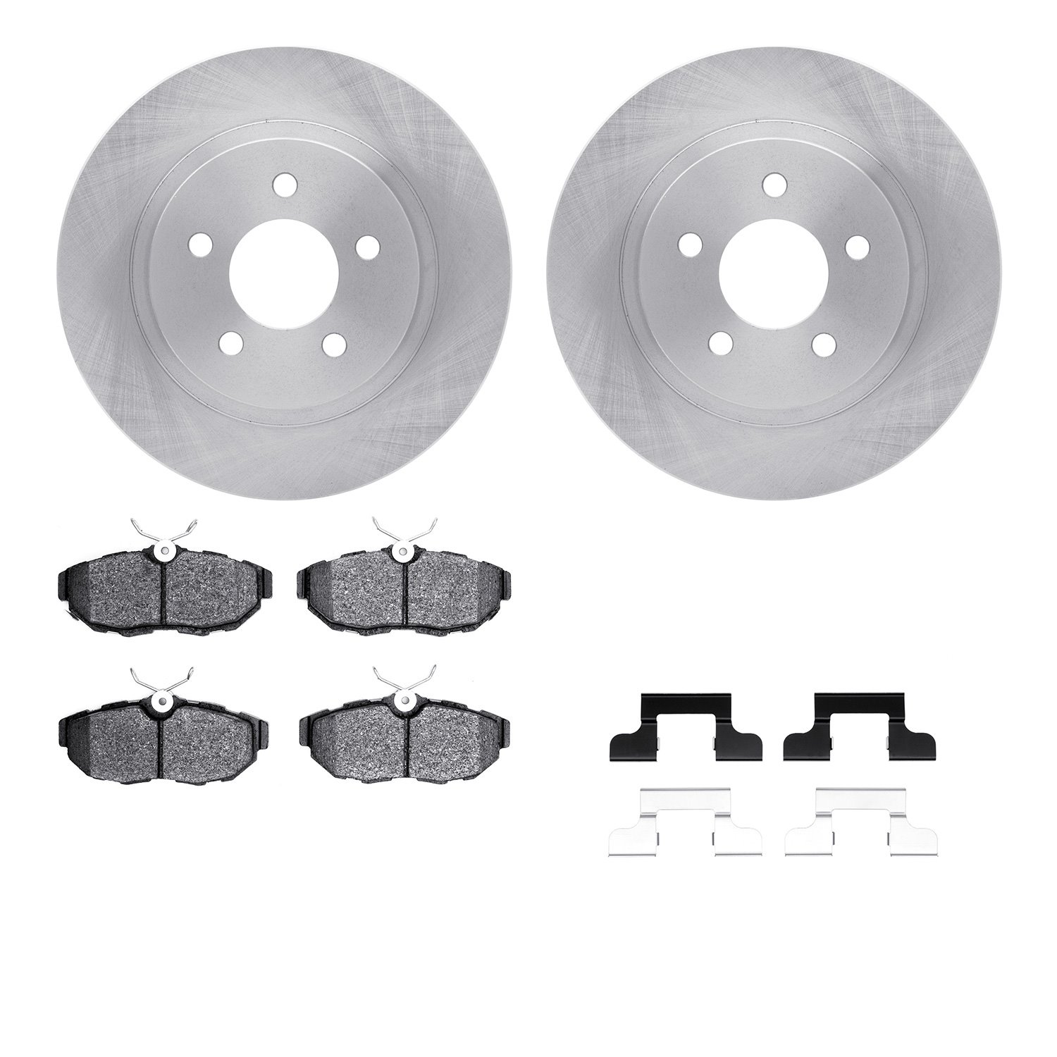 6512-99046 Brake Rotors w/5000 Advanced Brake Pads Kit with Hardware, 2007-2014 Ford/Lincoln/Mercury/Mazda, Position: Rear