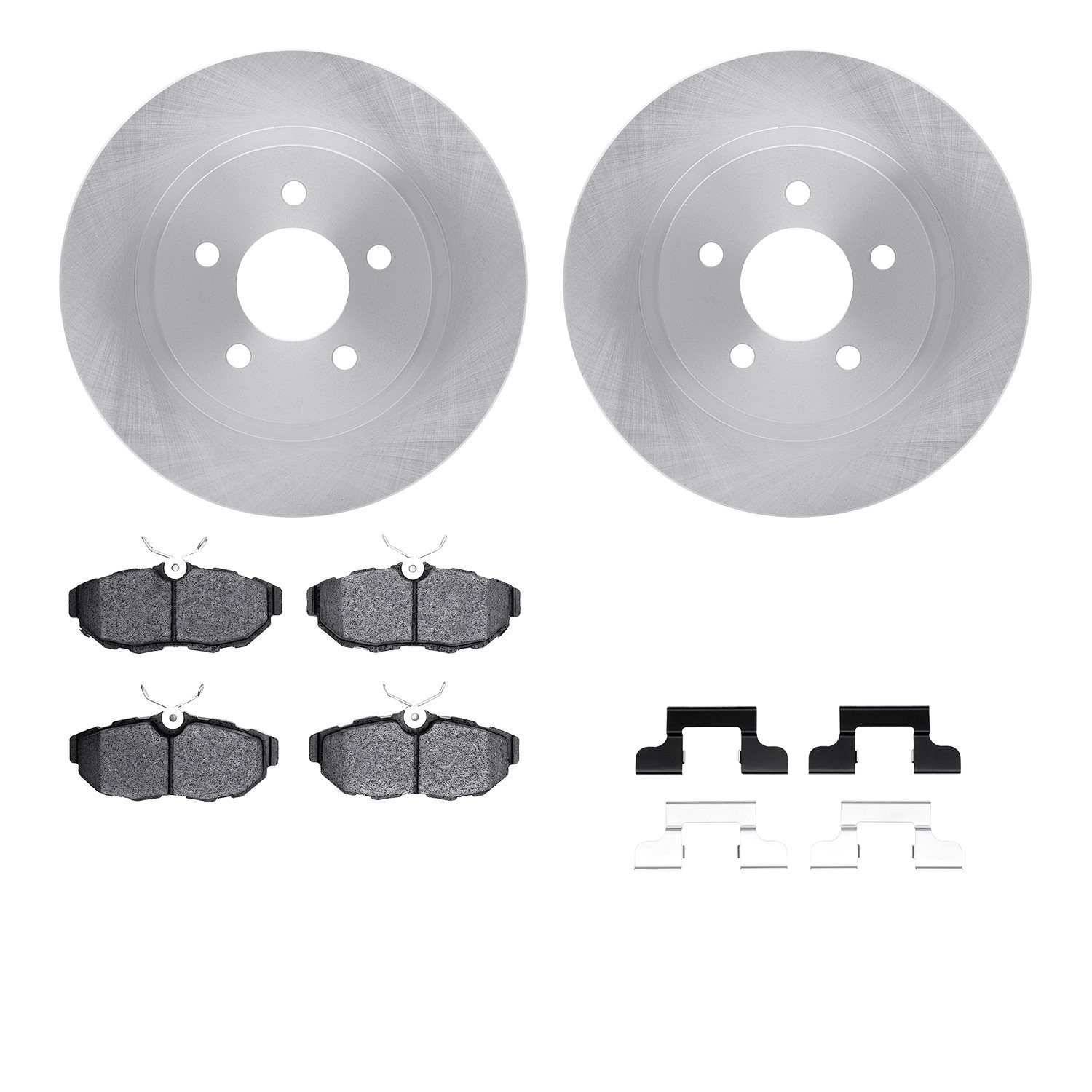 6512-99047 Brake Rotors w/5000 Advanced Brake Pads Kit with Hardware, 2005-2014 Ford/Lincoln/Mercury/Mazda, Position: Rear
