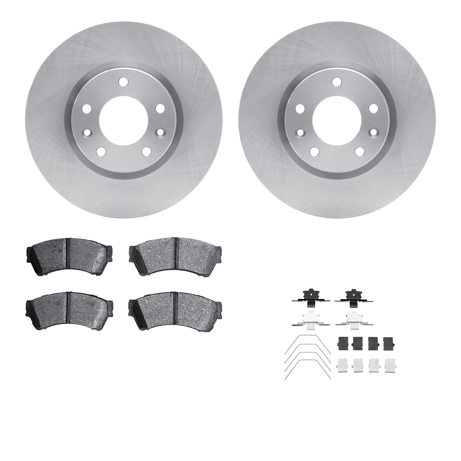 6512-99055 Brake Rotors w/5000 Advanced Brake Pads Kit with Hardware, 2006-2012 Ford/Lincoln/Mercury/Mazda, Position: Front