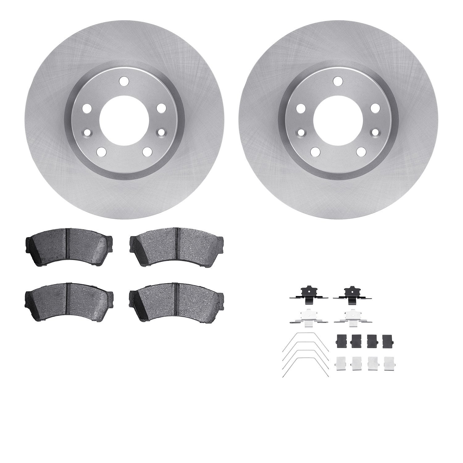 6512-99056 Brake Rotors w/5000 Advanced Brake Pads Kit with Hardware, 2006-2013 Ford/Lincoln/Mercury/Mazda, Position: Front