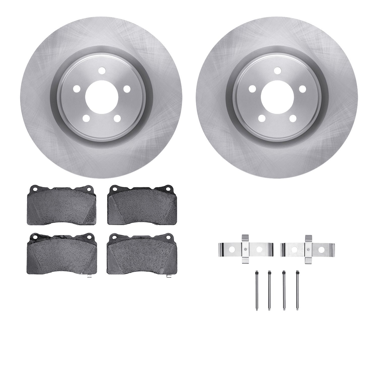 6512-99061 Brake Rotors w/5000 Advanced Brake Pads Kit with Hardware, 2007-2011 Ford/Lincoln/Mercury/Mazda, Position: Front