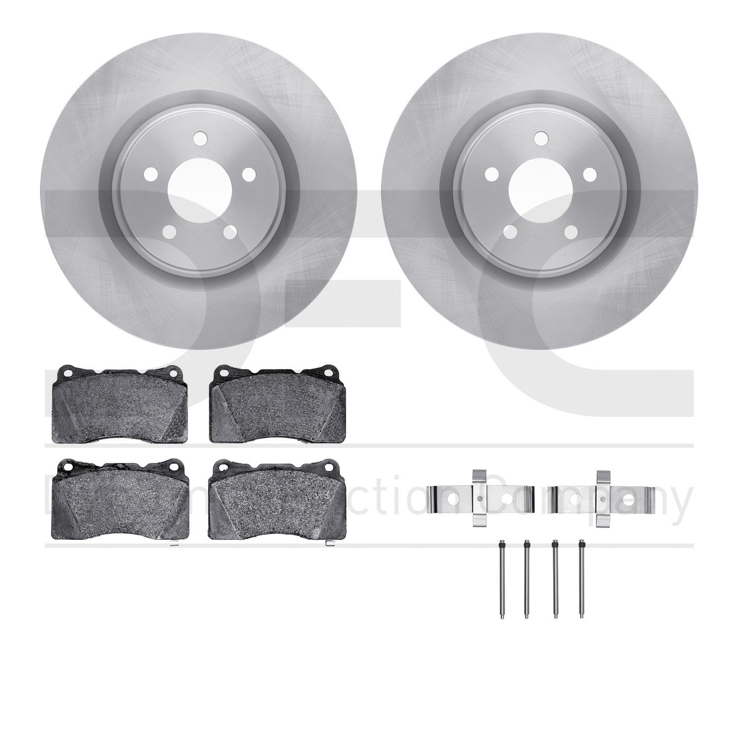 6512-99063 Brake Rotors w/5000 Advanced Brake Pads Kit with Hardware, 2011-2014 Ford/Lincoln/Mercury/Mazda, Position: Front
