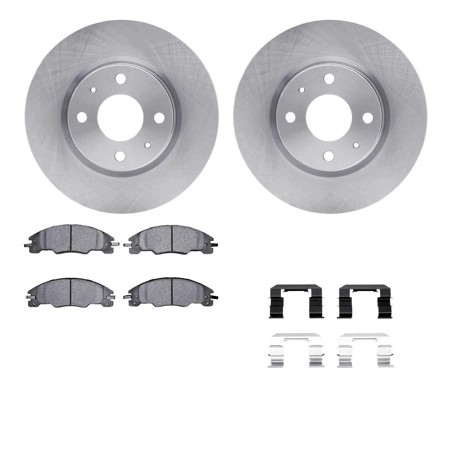 6512-99070 Brake Rotors w/5000 Advanced Brake Pads Kit with Hardware, 2008-2011 Ford/Lincoln/Mercury/Mazda, Position: Front