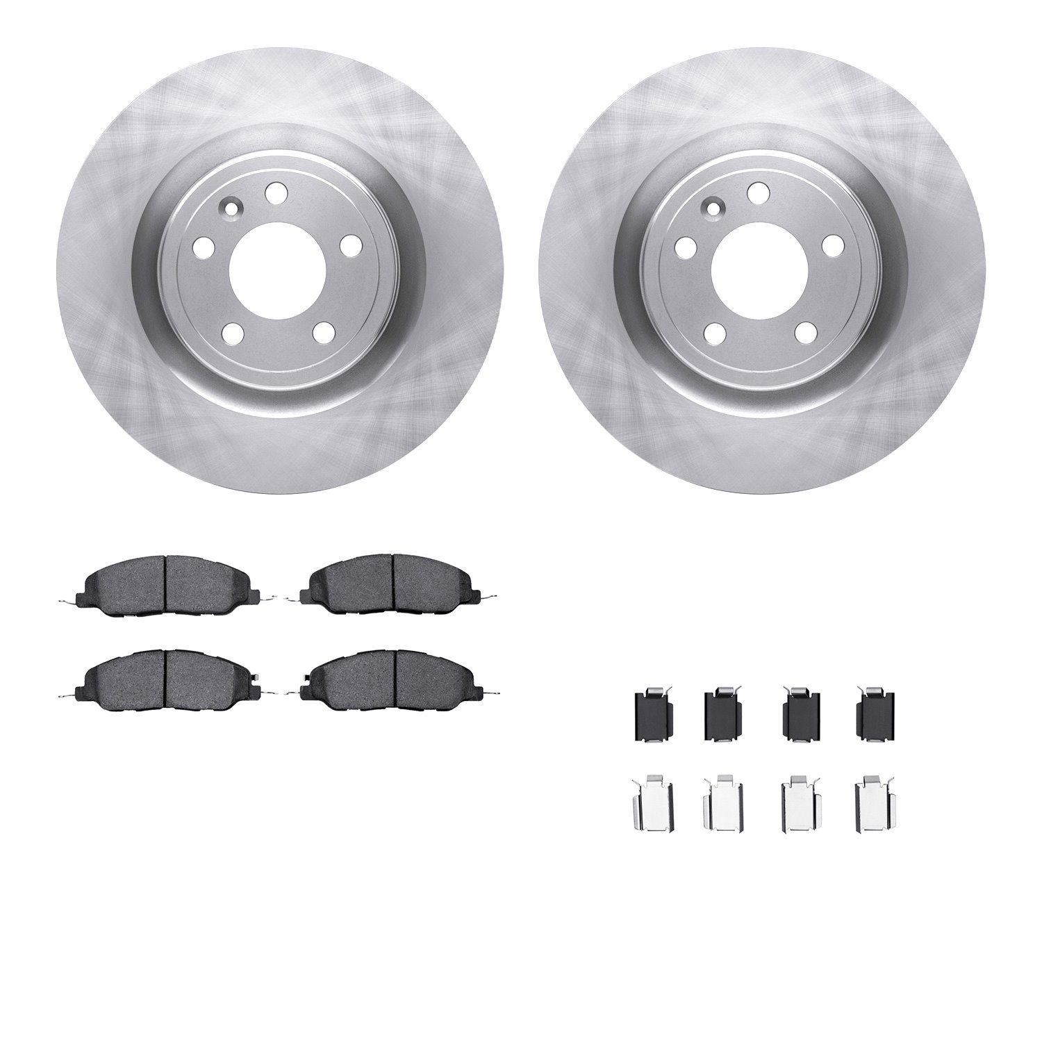 6512-99101 Brake Rotors w/5000 Advanced Brake Pads Kit with Hardware, 2011-2014 Ford/Lincoln/Mercury/Mazda, Position: Front