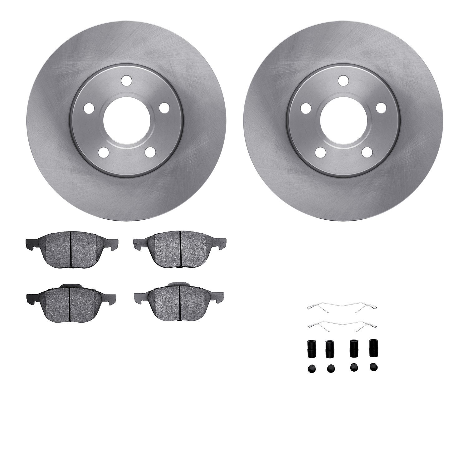 6512-99113 Brake Rotors w/5000 Advanced Brake Pads Kit with Hardware, 2012-2018 Ford/Lincoln/Mercury/Mazda, Position: Front