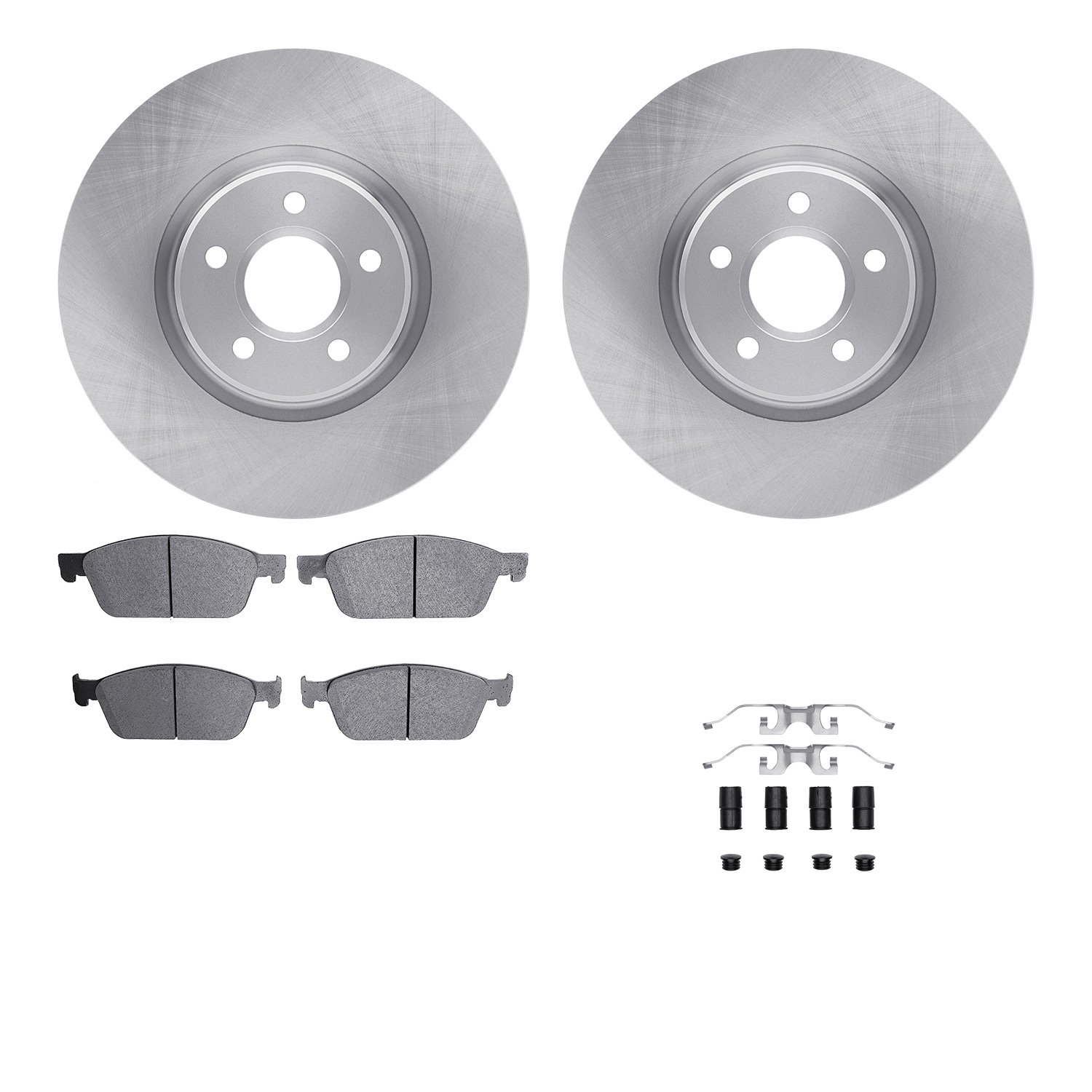 6512-99134 Brake Rotors w/5000 Advanced Brake Pads Kit with Hardware, 2013-2019 Ford/Lincoln/Mercury/Mazda, Position: Front