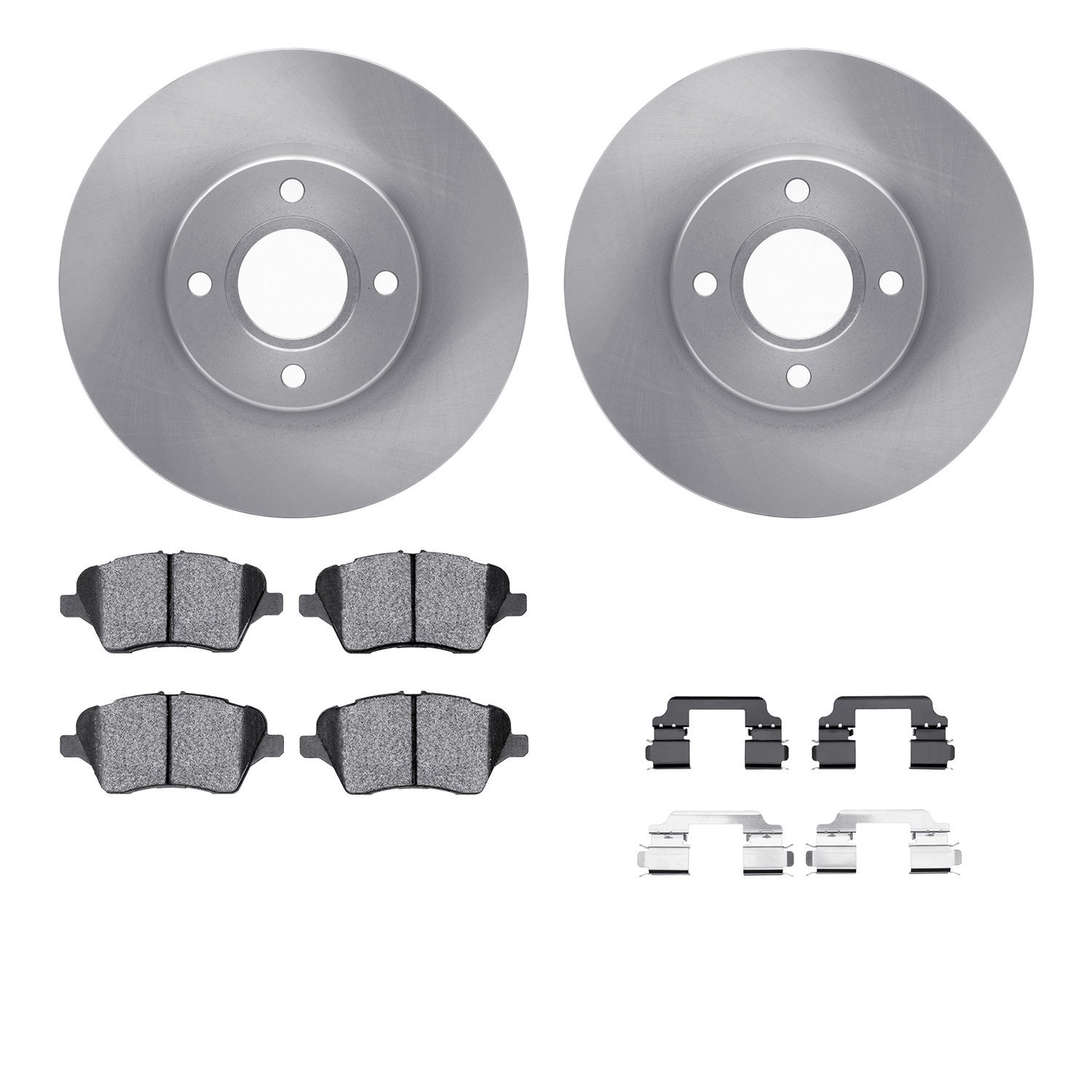 6512-99154 Brake Rotors w/5000 Advanced Brake Pads Kit with Hardware, 2014-2019 Ford/Lincoln/Mercury/Mazda, Position: Front
