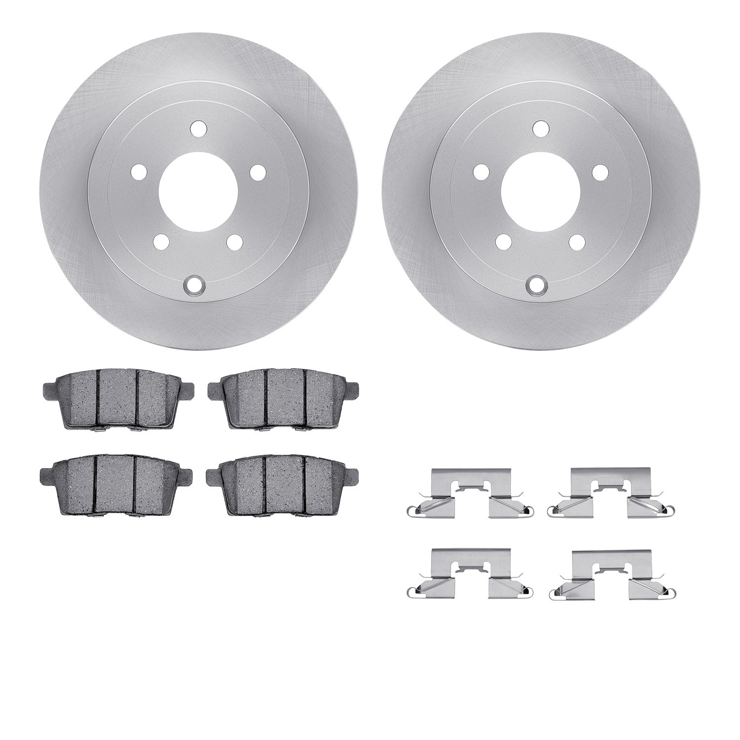 6512-99203 Brake Rotors w/5000 Advanced Brake Pads Kit with Hardware, 2007-2010 Ford/Lincoln/Mercury/Mazda, Position: Rear