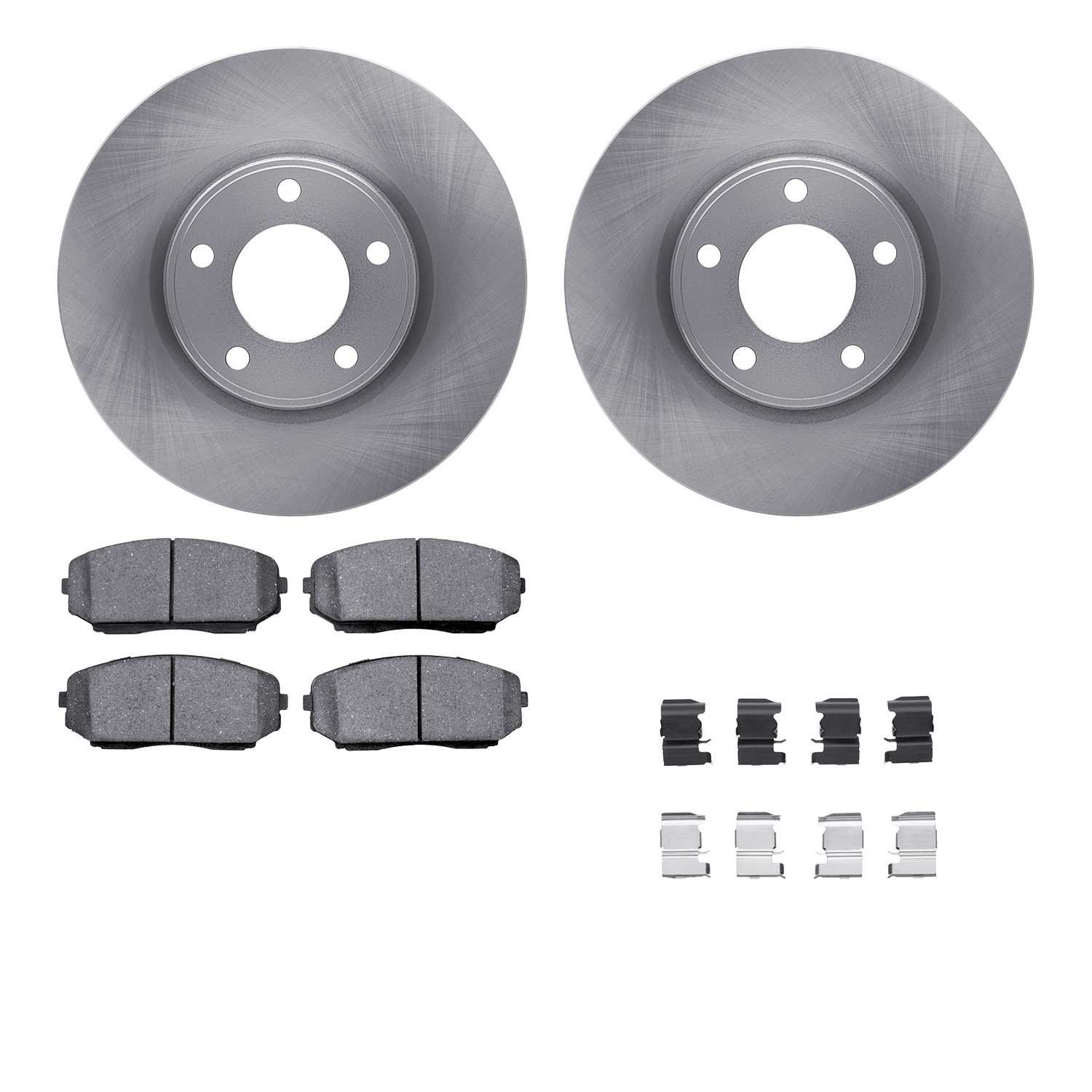 6512-99206 Brake Rotors w/5000 Advanced Brake Pads Kit with Hardware, 2007-2008 Ford/Lincoln/Mercury/Mazda, Position: Front