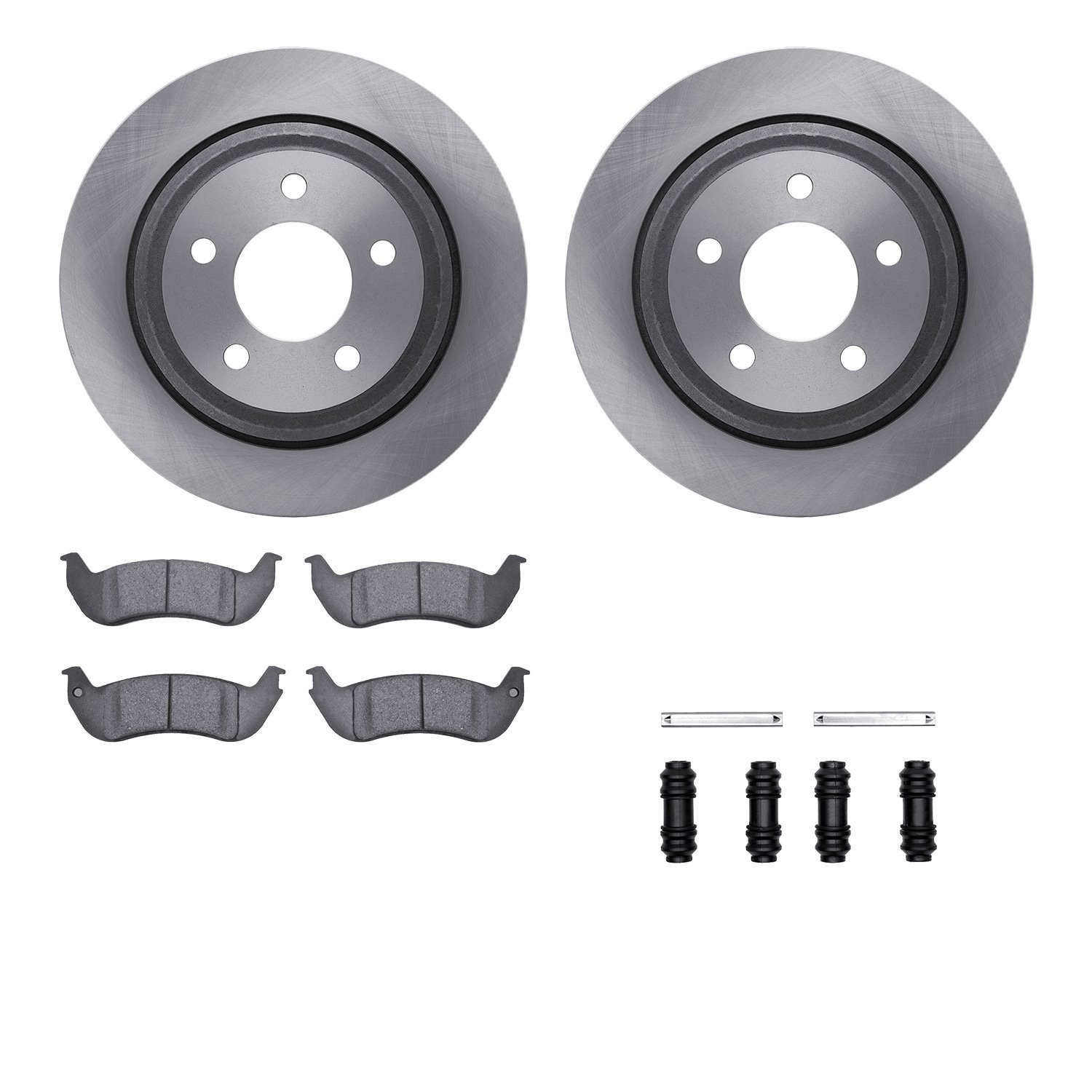 6512-99212 Brake Rotors w/5000 Advanced Brake Pads Kit with Hardware, 2010-2011 Ford/Lincoln/Mercury/Mazda, Position: Rear