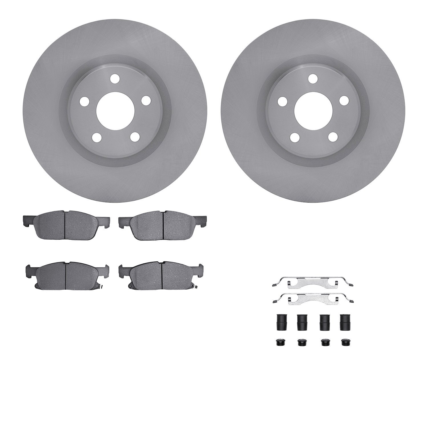 6512-99233 Brake Rotors w/5000 Advanced Brake Pads Kit with Hardware, 2015-2020 Ford/Lincoln/Mercury/Mazda, Position: Front