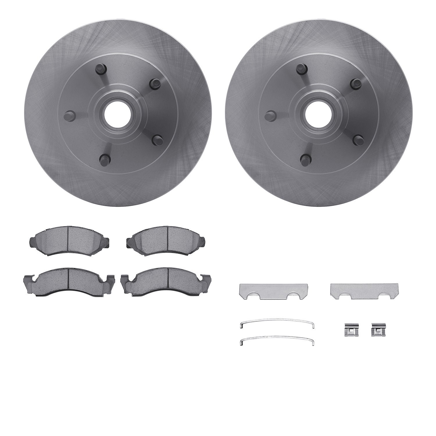 6512-99236 Brake Rotors w/5000 Advanced Brake Pads Kit with Hardware, 1973-1985 Ford/Lincoln/Mercury/Mazda, Position: Front