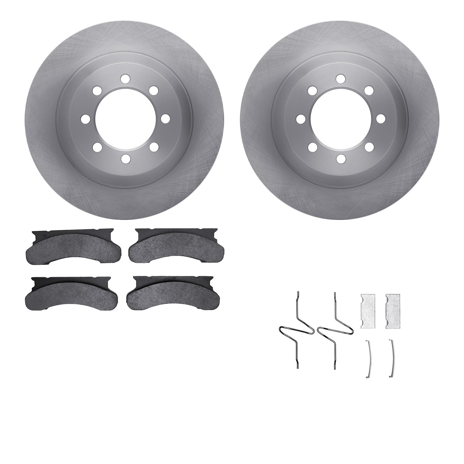 6512-99248 Brake Rotors w/5000 Advanced Brake Pads Kit with Hardware, 1975-1986 Ford/Lincoln/Mercury/Mazda, Position: Front
