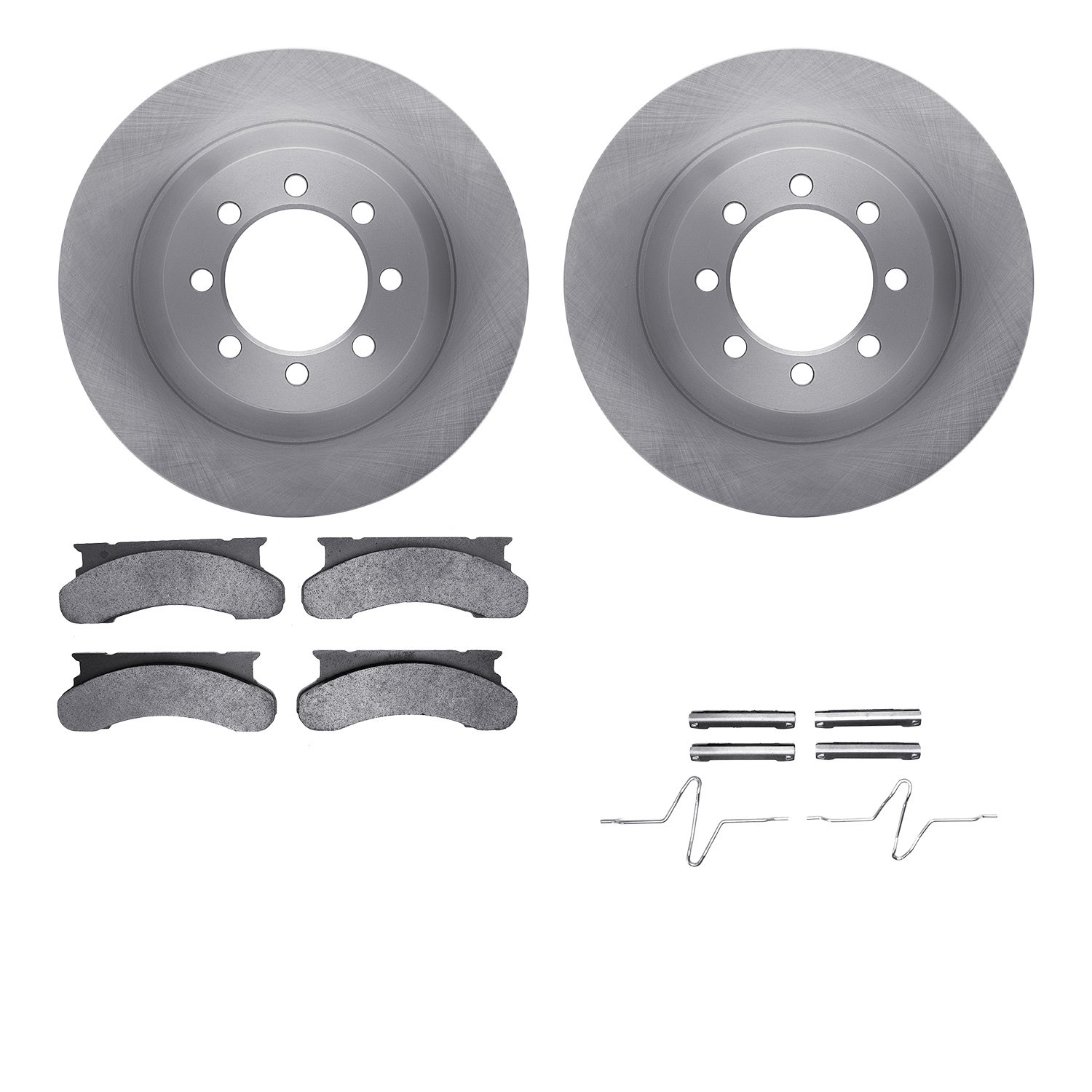 6512-99249 Brake Rotors w/5000 Advanced Brake Pads Kit with Hardware, 1986-1994 Ford/Lincoln/Mercury/Mazda, Position: Front