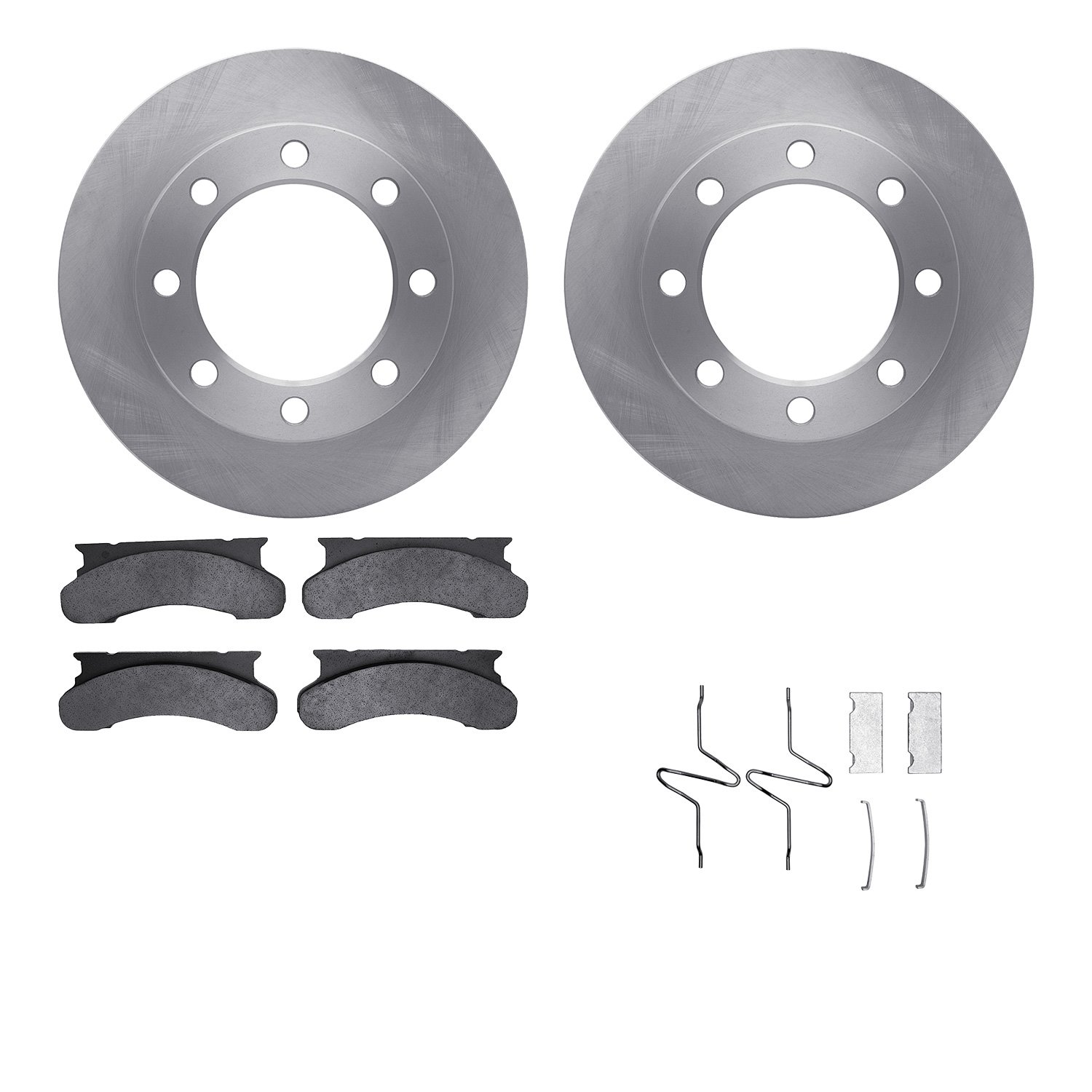 6512-99257 Brake Rotors w/5000 Advanced Brake Pads Kit with Hardware, 1976-1979 Ford/Lincoln/Mercury/Mazda, Position: Front