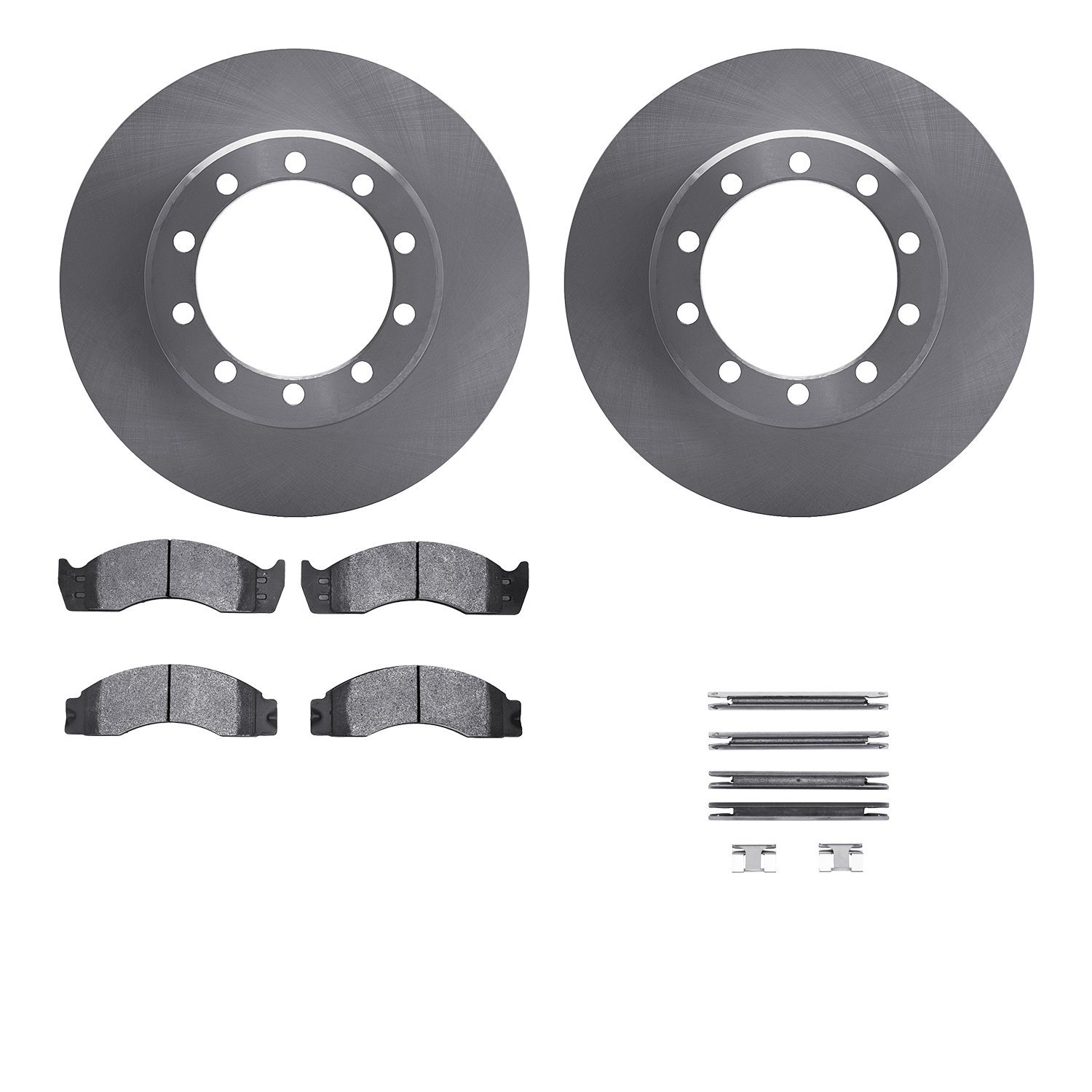 6512-99287 Brake Rotors w/5000 Advanced Brake Pads Kit with Hardware, 1988-1998 Ford/Lincoln/Mercury/Mazda, Position: Rear, Fron