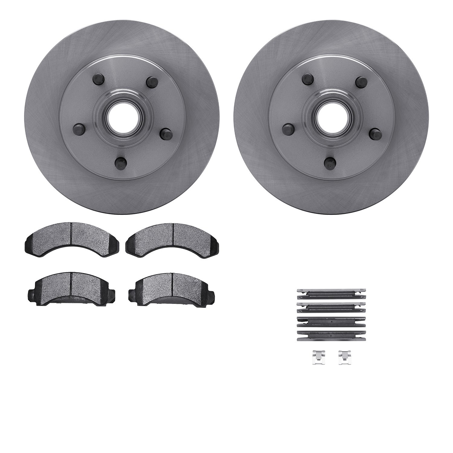 6512-99310 Brake Rotors w/5000 Advanced Brake Pads Kit with Hardware, 1986-1992 Ford/Lincoln/Mercury/Mazda, Position: Front